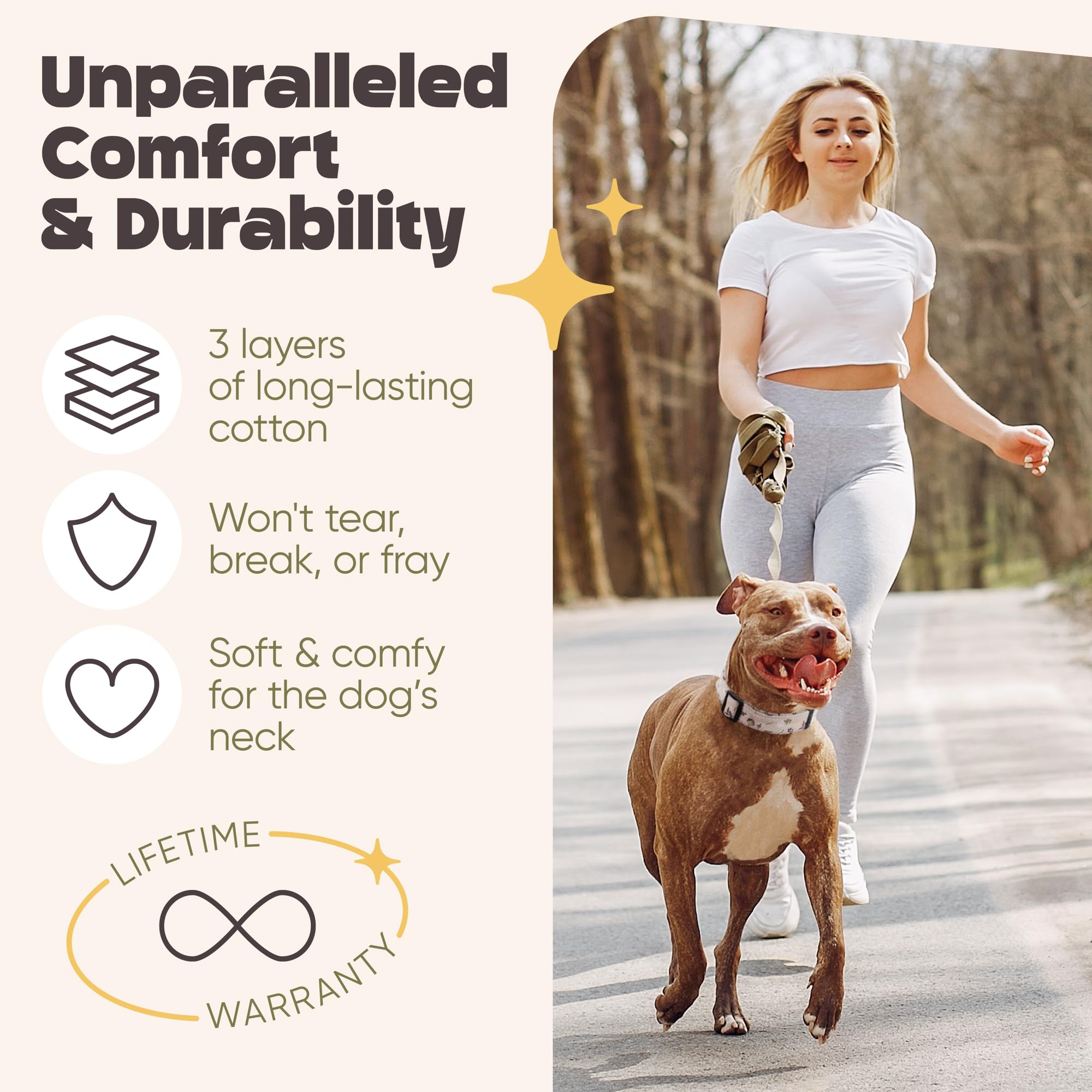 Dog Collar For Medium & Large Dogs - Flowers Cotton Padded Pattern On Long Lasting, Adjustable, Strong And Durable Collars - Cho