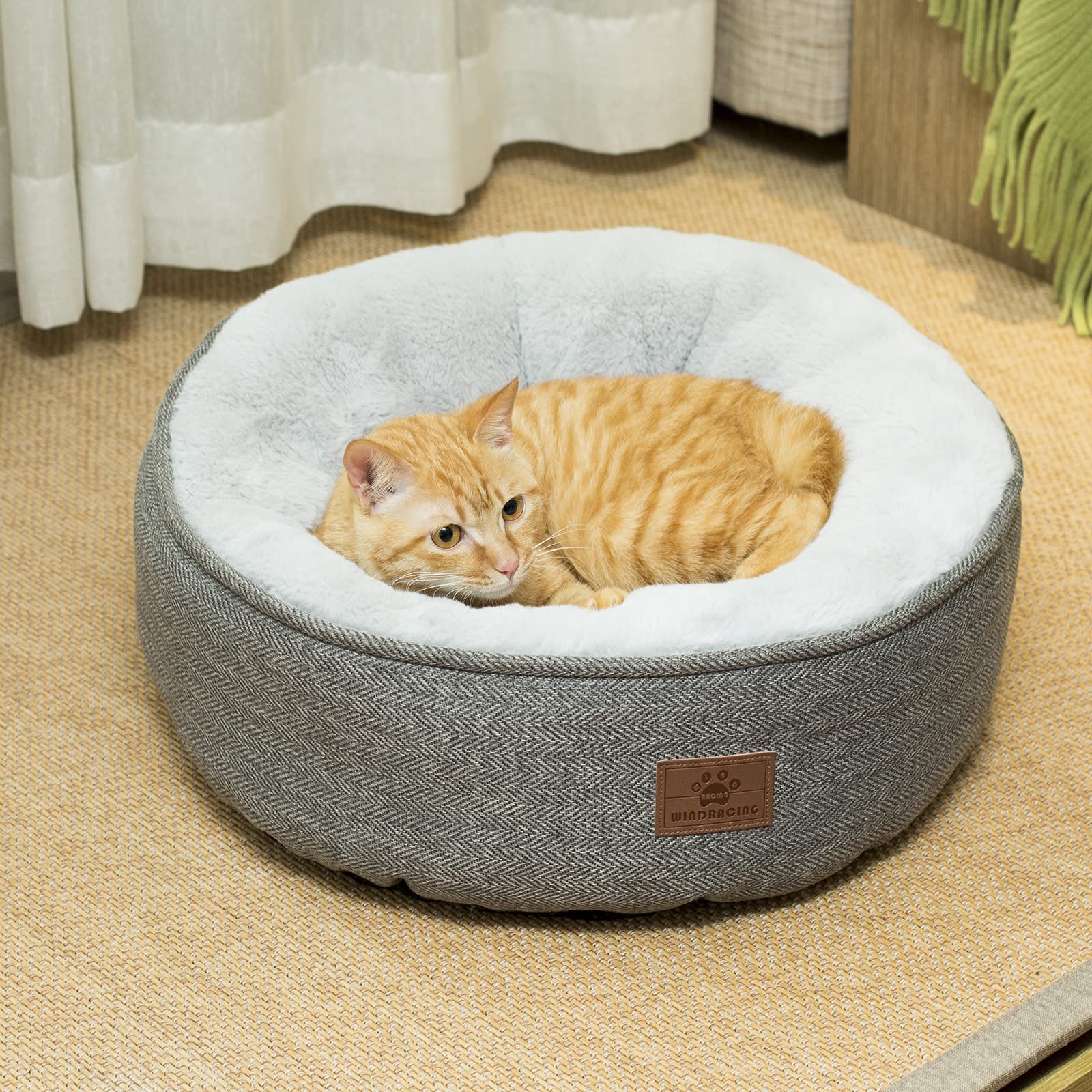 Cat Beds For Indoor Cats,Small Dog Bed,Cuddler Dog Beds,Calming Dog Bed Donut,Soft Anxiety Cozy Pet Beds,Puppy Bed For Small/Med