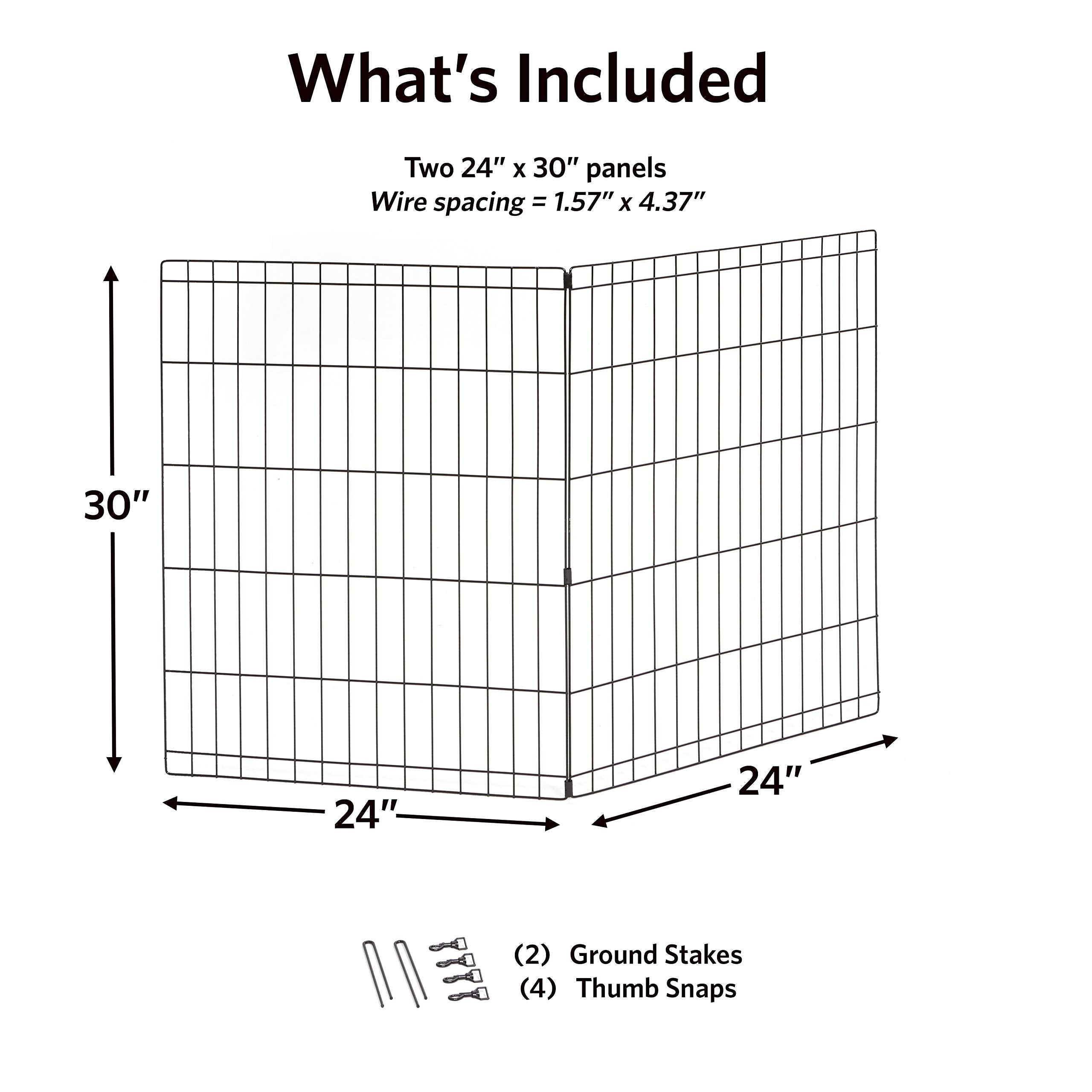 Midwest Homes For Pets Universal Pet Playpen 2-Panel Extension Kit | Fits Metal 30-Inch Dog Pens | Kit Measures, 24X30 Inch (Pac