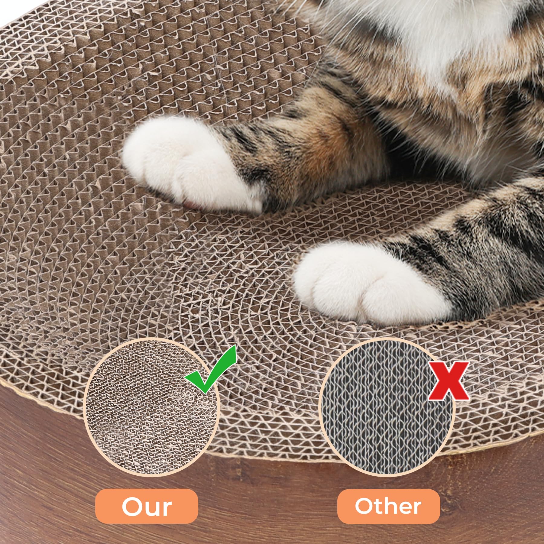 Comsaf Cat Scratcher Bed, Corrugated Cardboard Cat Scratch Bed Lounge Durable Long Lasting, Cat Scratch Pad Cat Scratching Board