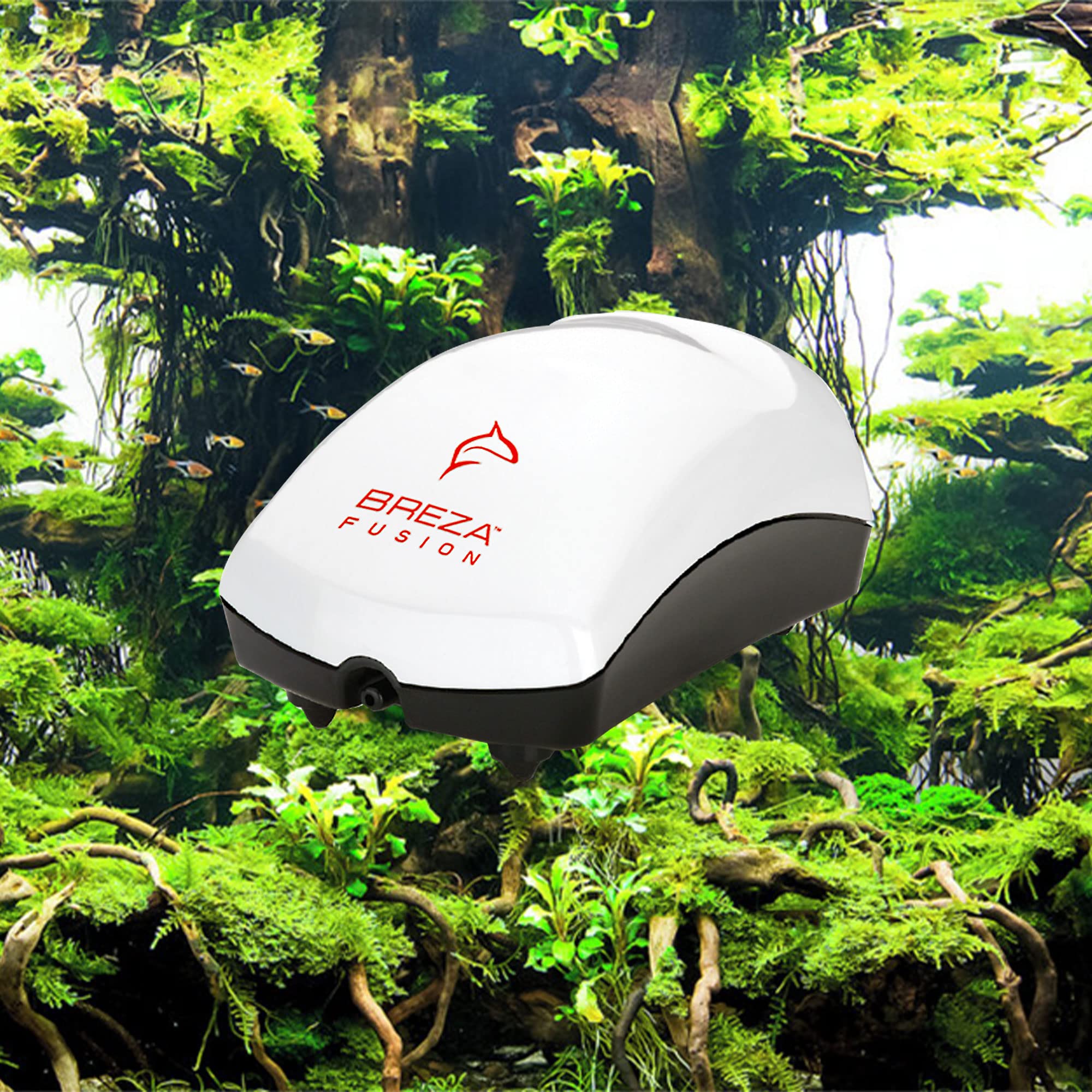 Aquatop Fusion Aquarium Air Pump Single Outlet, Super Quiet, up to 20 Gal Fish Tank, BZF-200