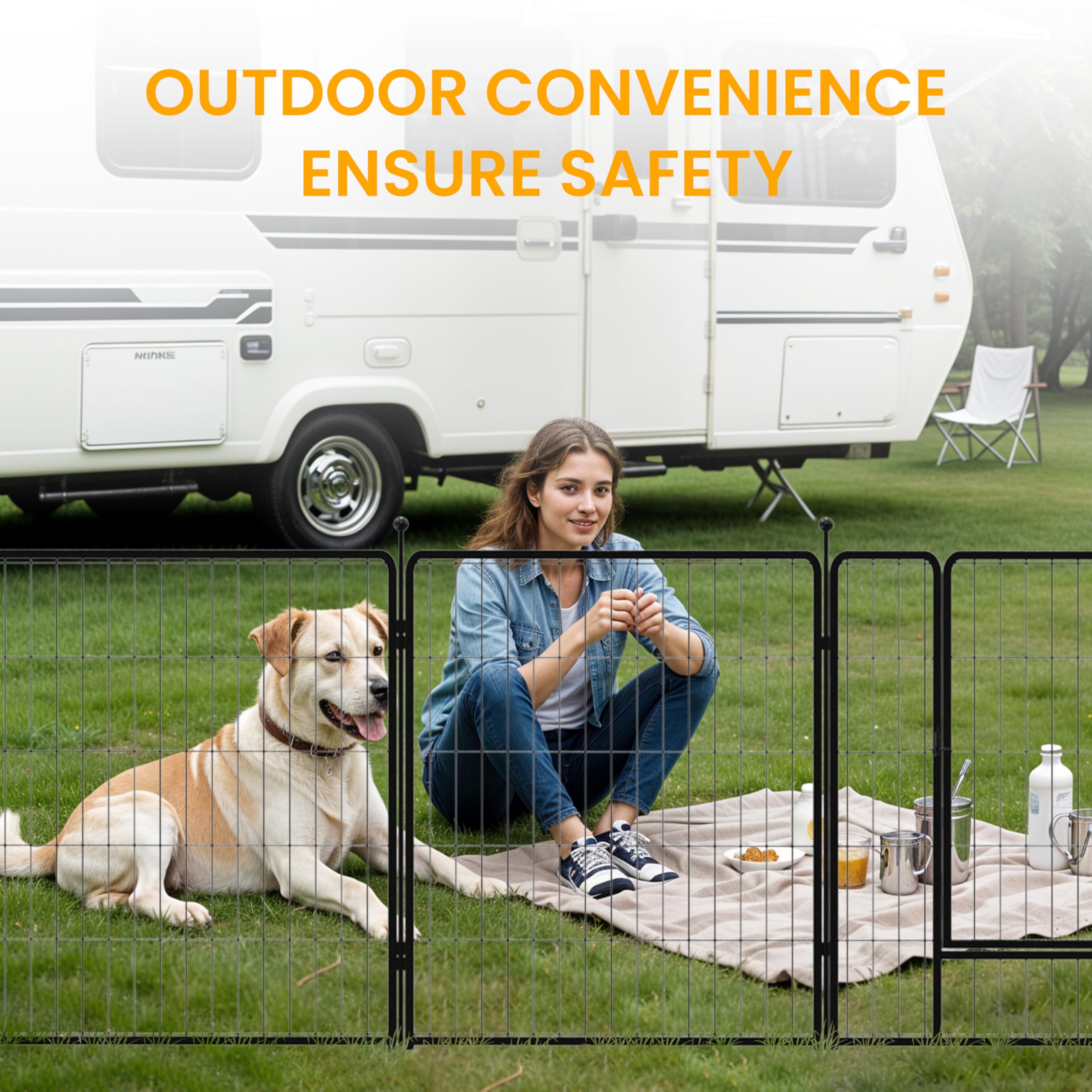 Dog Playpen 24 Inch 8 Panels, Ideal Dog Fence For Puppy/Small Dogs Indoor & Outdoor Bliss, Perfect Dog Pen For Camping, Yard, Rv