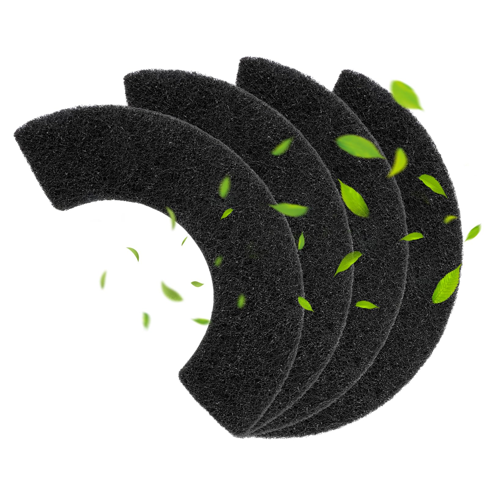 Quearn 4 Pack Carbon Filters Compatible With Model 4, Cat Litter Box Filters Replacement To Absorb Odors Control Damp From Pets 