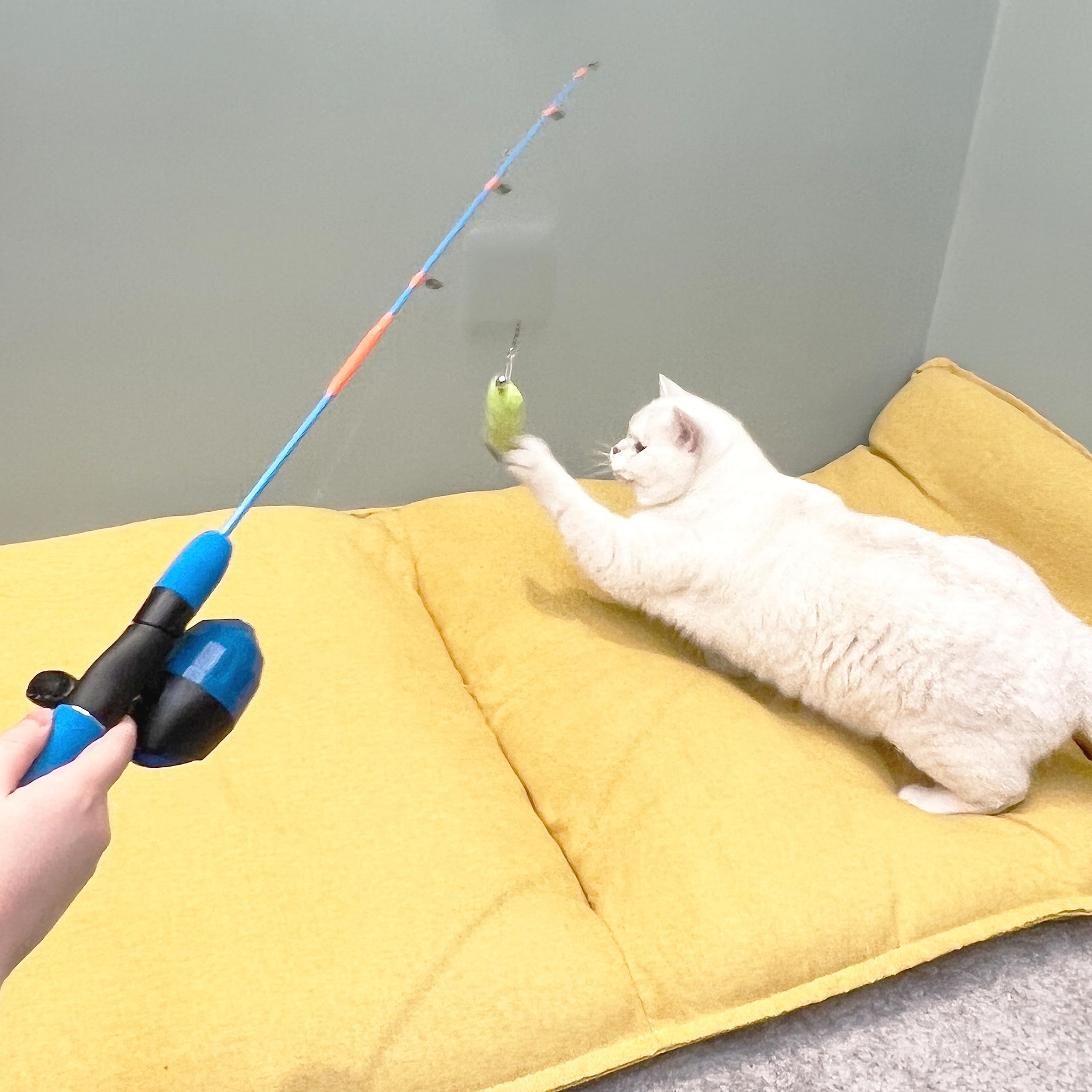Agger Cat Casting Fishing Pole Toy, Cat Casting Toy Set, Interactive Toy For Cats, Tangle-Free Design, Cat Toy For Indoor Outdoo