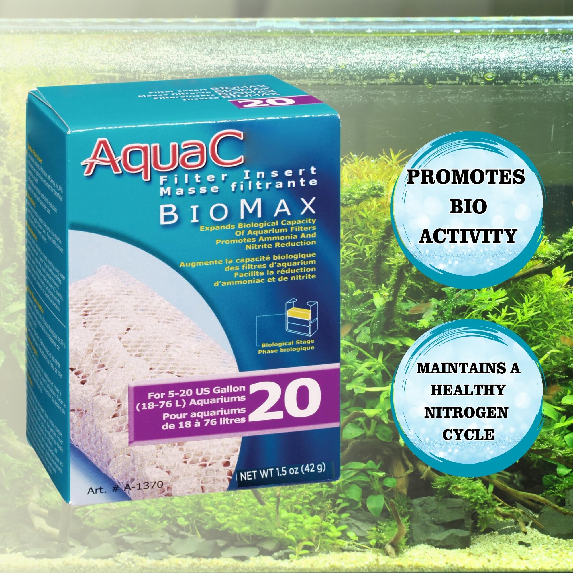 Gokul Brands Aquaclear 20 Hob Maintenance & Replacement Filter Media Kit, Including Gokul Brands Mesh Bags (Aquaclear Activated