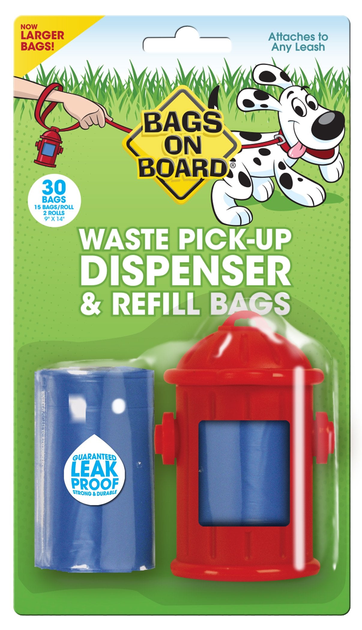 Bags On Board Fire Hydrant Style Dog Waste Bag Dispenser With 30 Refill Bags