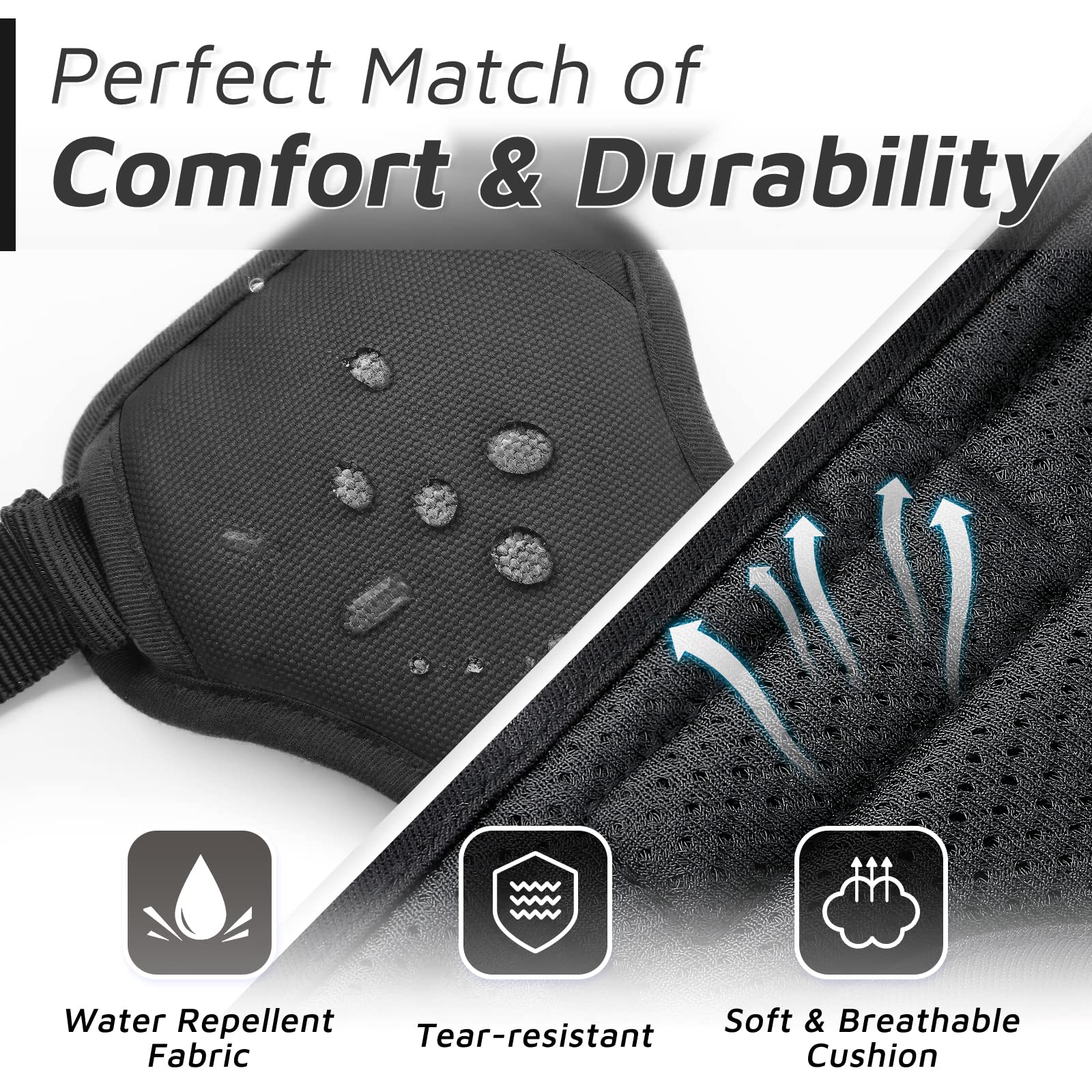 Eagloo Dog Harness Medium Sized Dog, No Pull Service Vest With Reflective Strips And Control Handle, Adjustable And Comfortable For Easy Walking, No Choke Pet Harness With 2 Metal Rings, Black, M