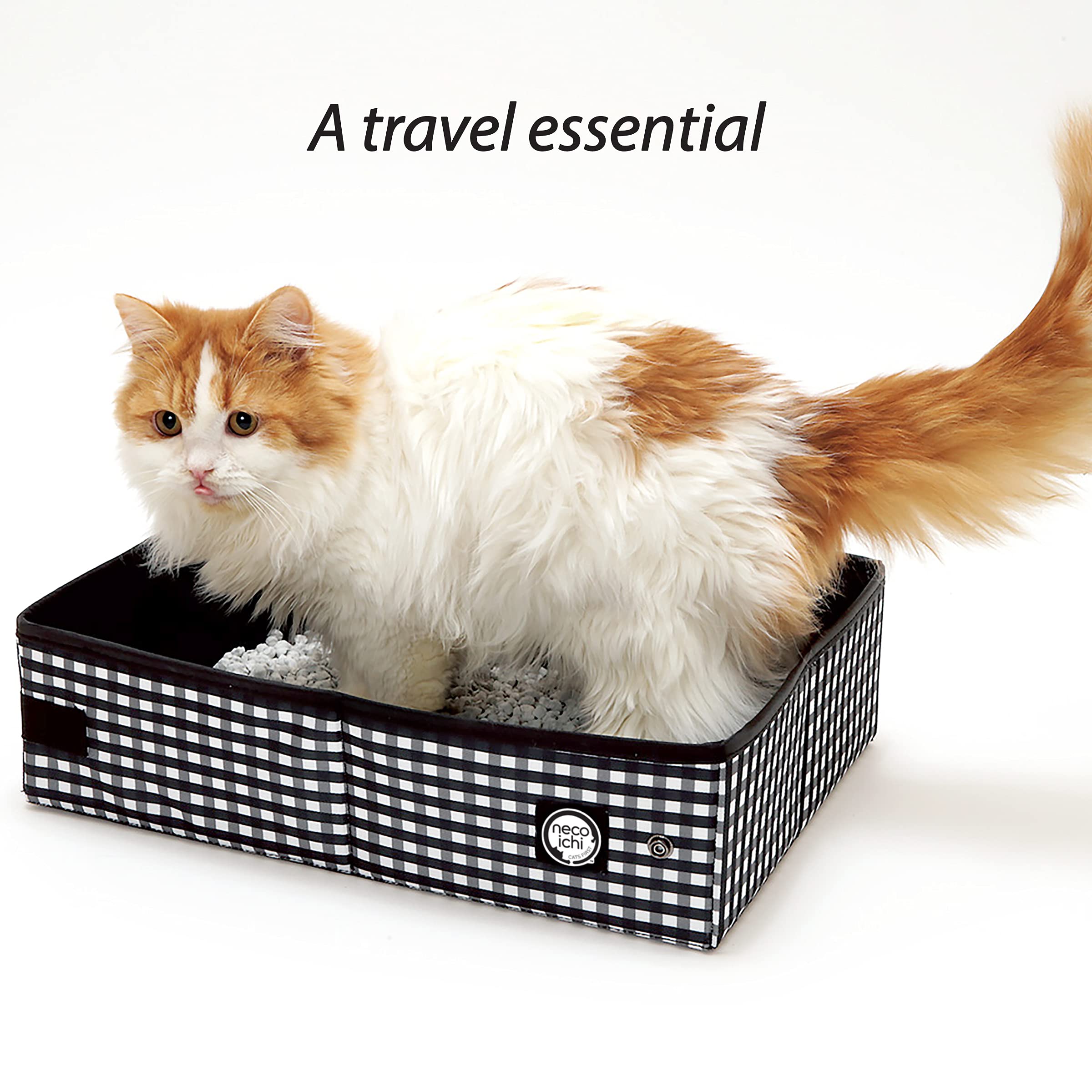 Necoichi Portable Stress Free Cage Carrier And Litter Box, Indoor & Outdoor, Travel (Black, Litter Box)