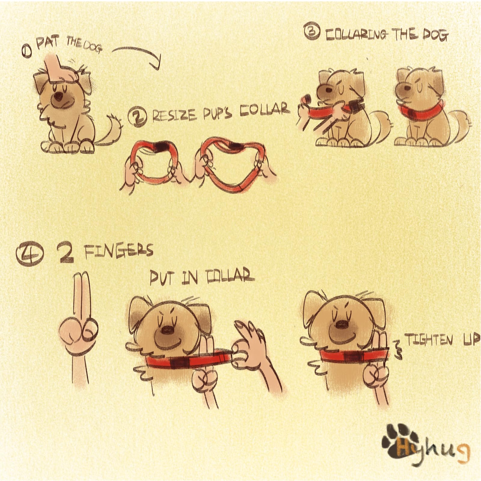 Hyhug Dog Collar With Quick Release Buckle, Nylon Adjustable Sturdy Cute Dog Collars For Large Dogs(Large, Classic Blue)