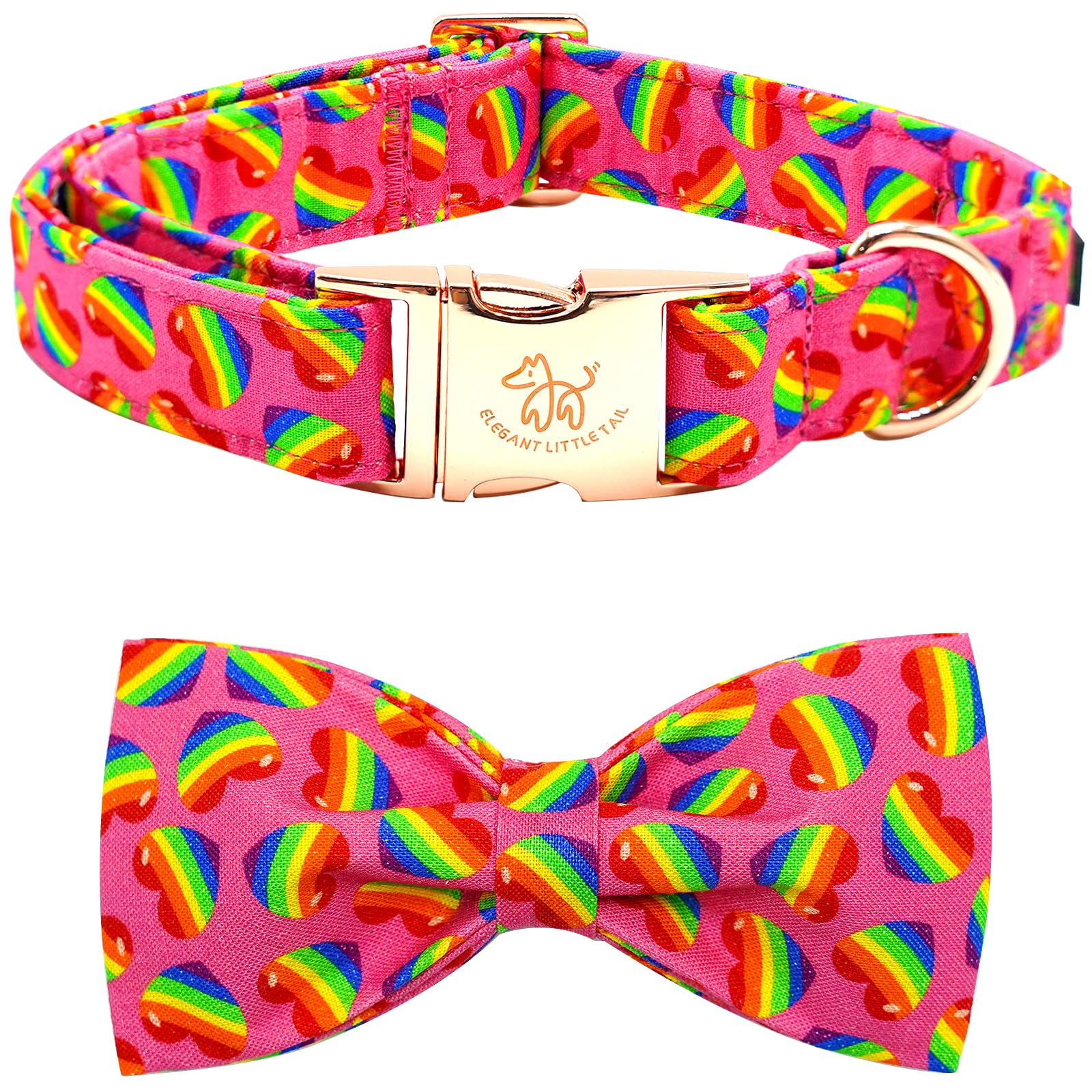 Elegant Little Tail Dog Collar, Rainbow Dog Collars Pet Lgbt For Pride Month Puppy Collars Dog Girl Boy Adjustable Puppy Collar 