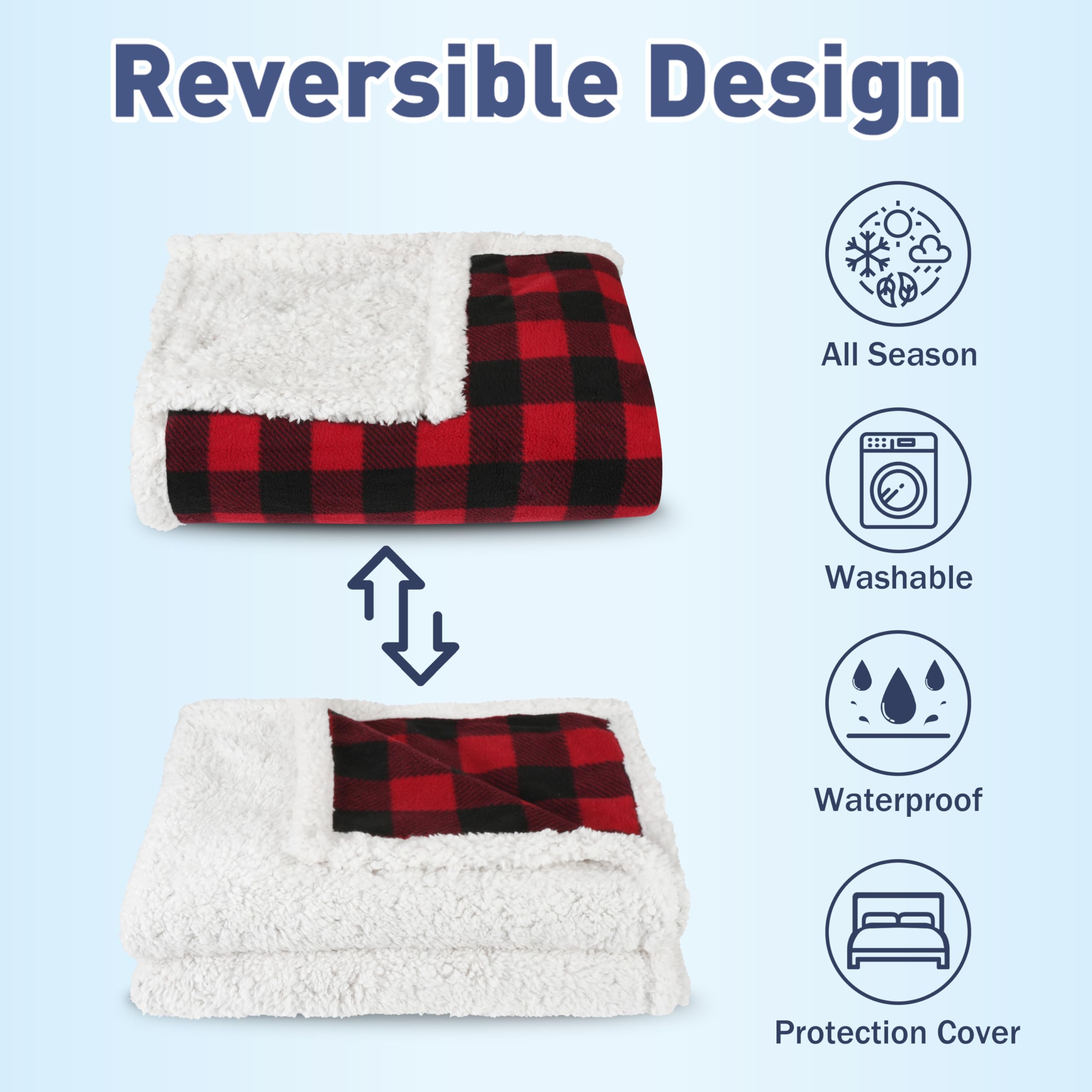 Catalonia Waterproof Bed Blanket, Washable Leakproof Bed Cover For Couples, Reversible Protector Blanket For Couch Sofa, Stain P