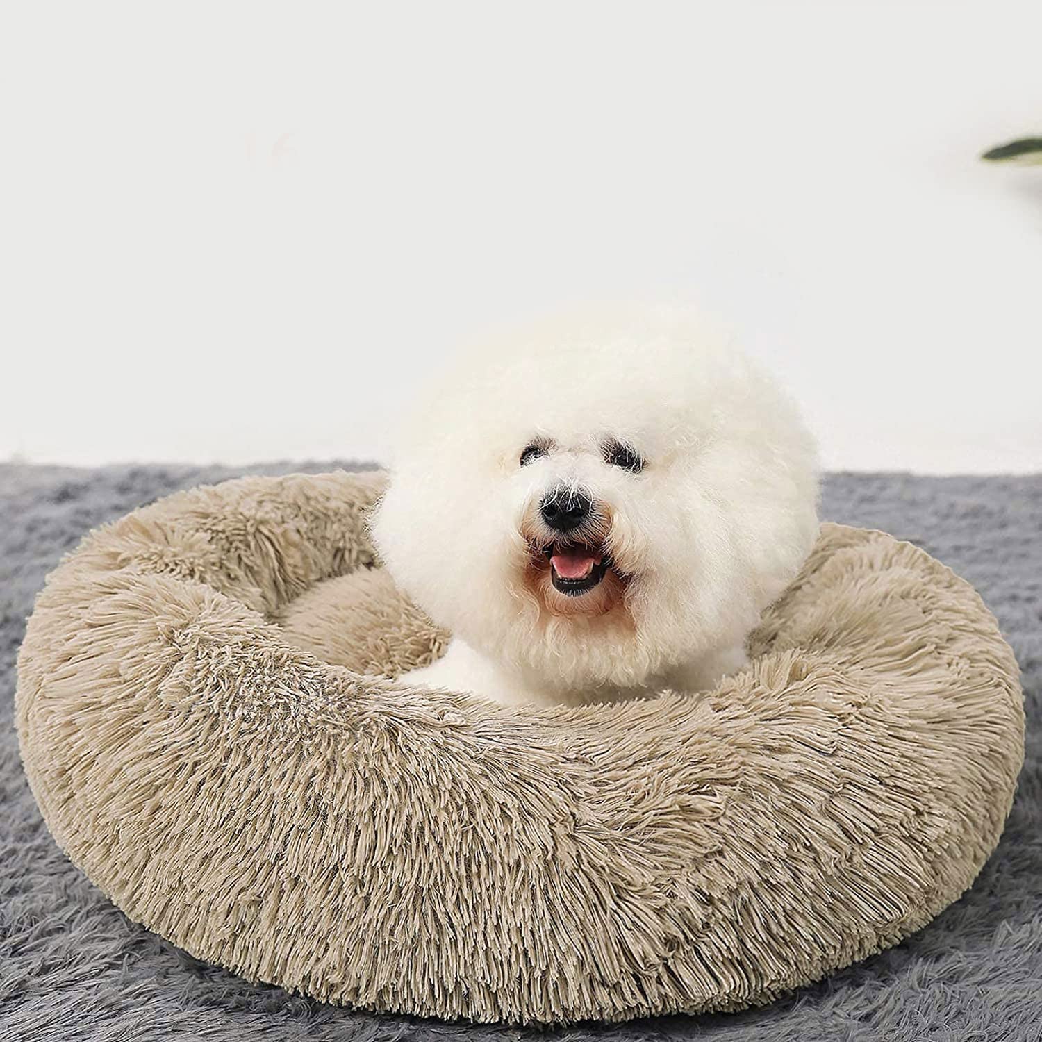 Hachikitty Dog Beds Calming Donut Cuddler, Puppy Dog Beds Medium Dogs, Fluffy Dog Calming Beds Large,24''