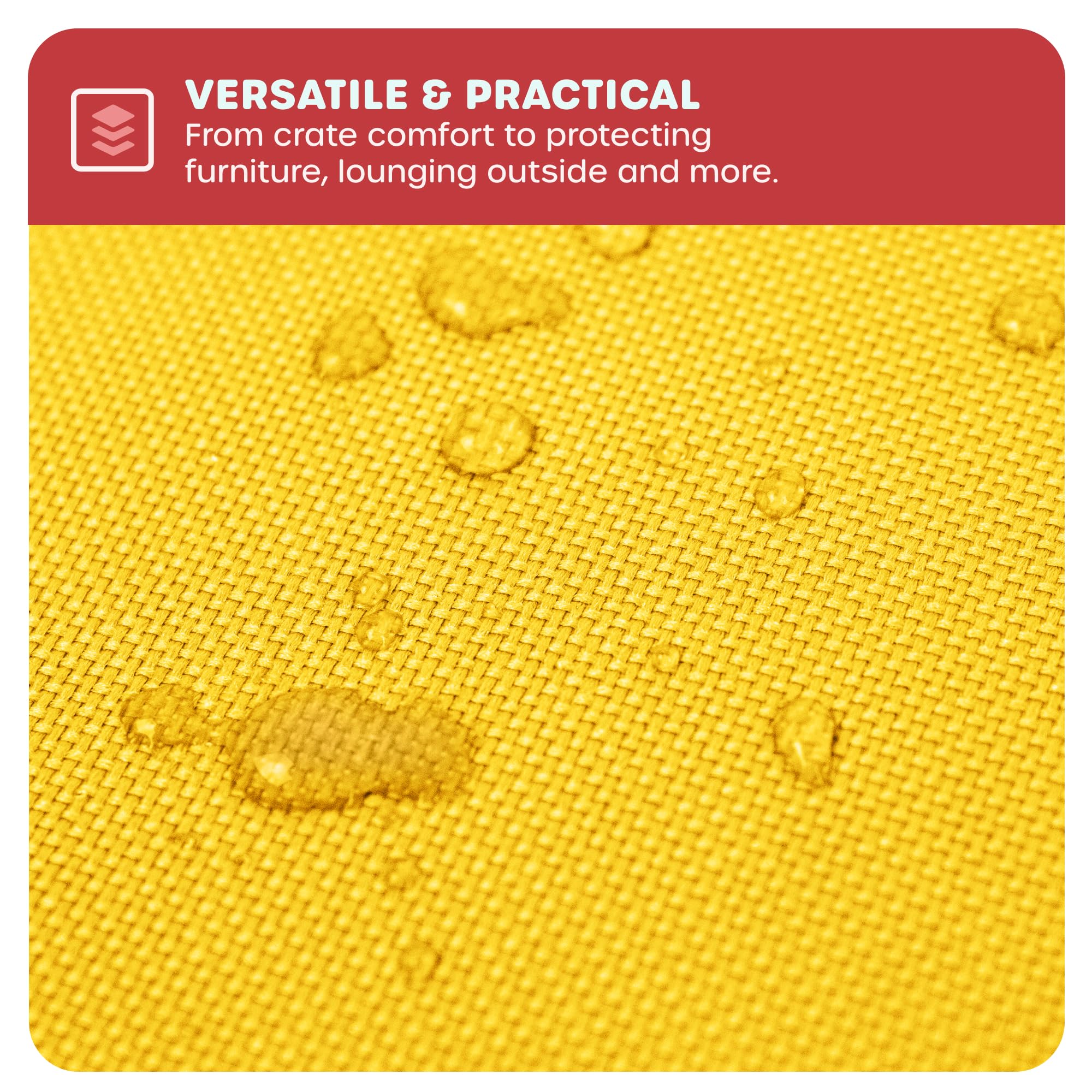 Downtown Pet Supply Dog Crate Pad, Blue And Yellow, X-Large, Waterproof, Ripstop Nylon Fabric, Chew Proof, Machine Washable