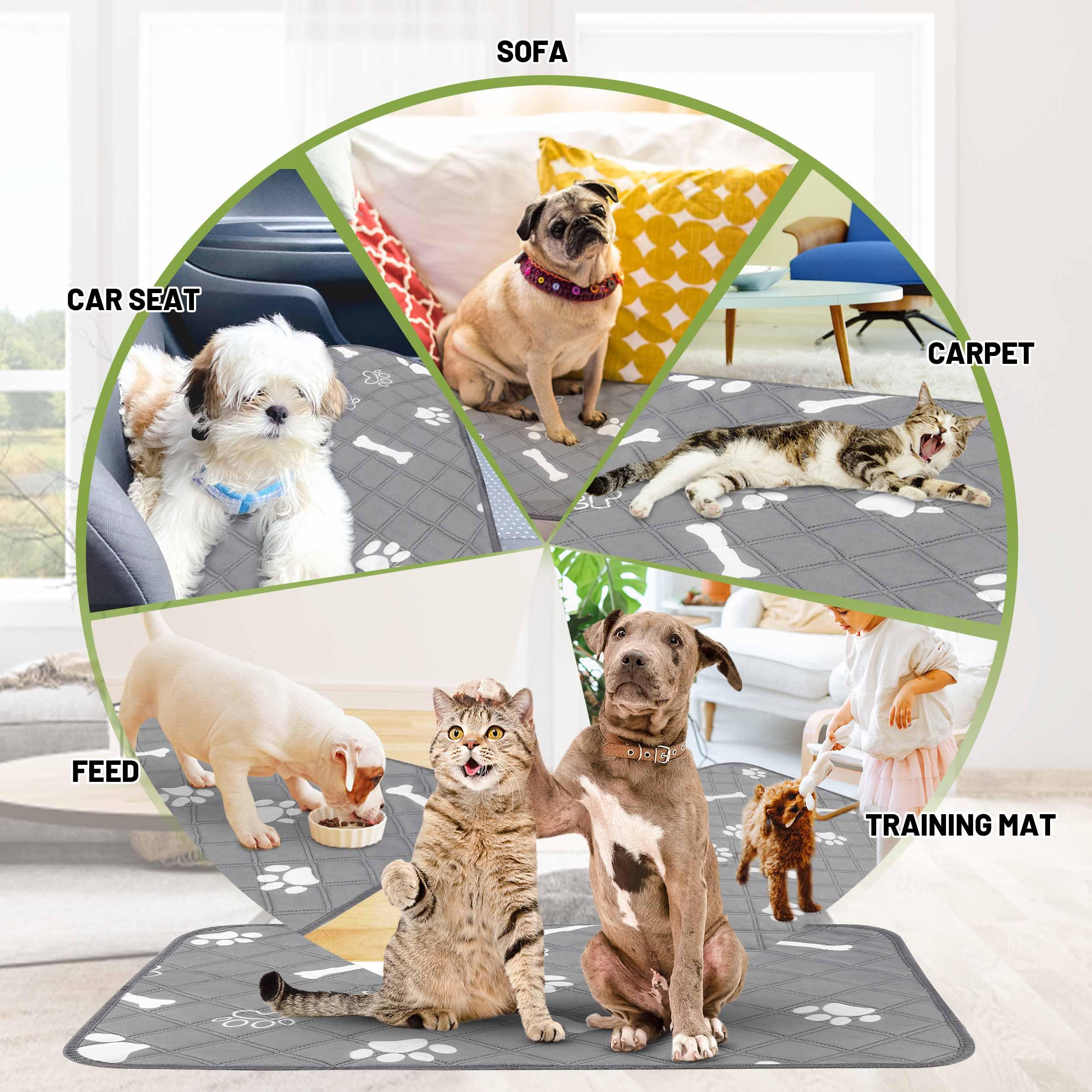 Patiencet Washable Pee Pads For Dogs, 18'' X 24'' Reusable Puppy Pads With Super Absorbent, 4 Pack Puppy Potty Pads With Waterpr