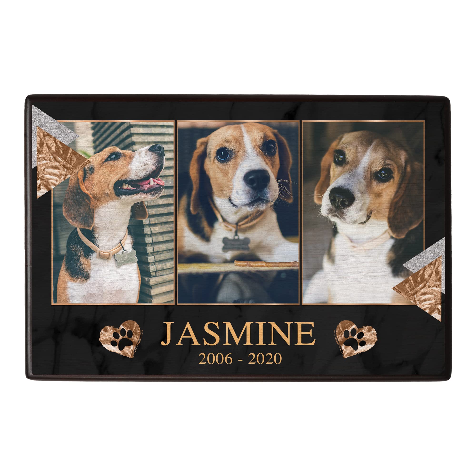 Custom Pet Keepsake Urns For Dogs, Wooden Box For Pet Ashes With Photo For Your Beloved Pets, Pet Cremation Urns As Sympathy Gif