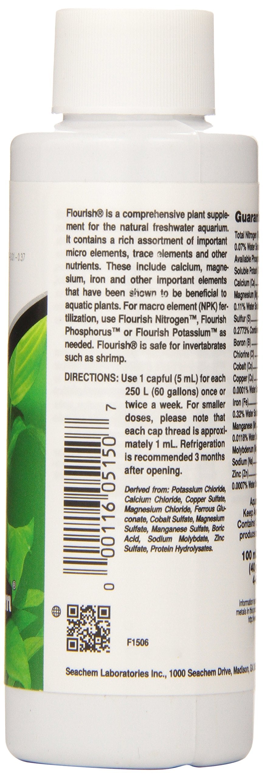 Seachem Flourish Freshwater Plant Supplement - Aquarium Element and Nutrient Blend 100 ml, (Model: 515)