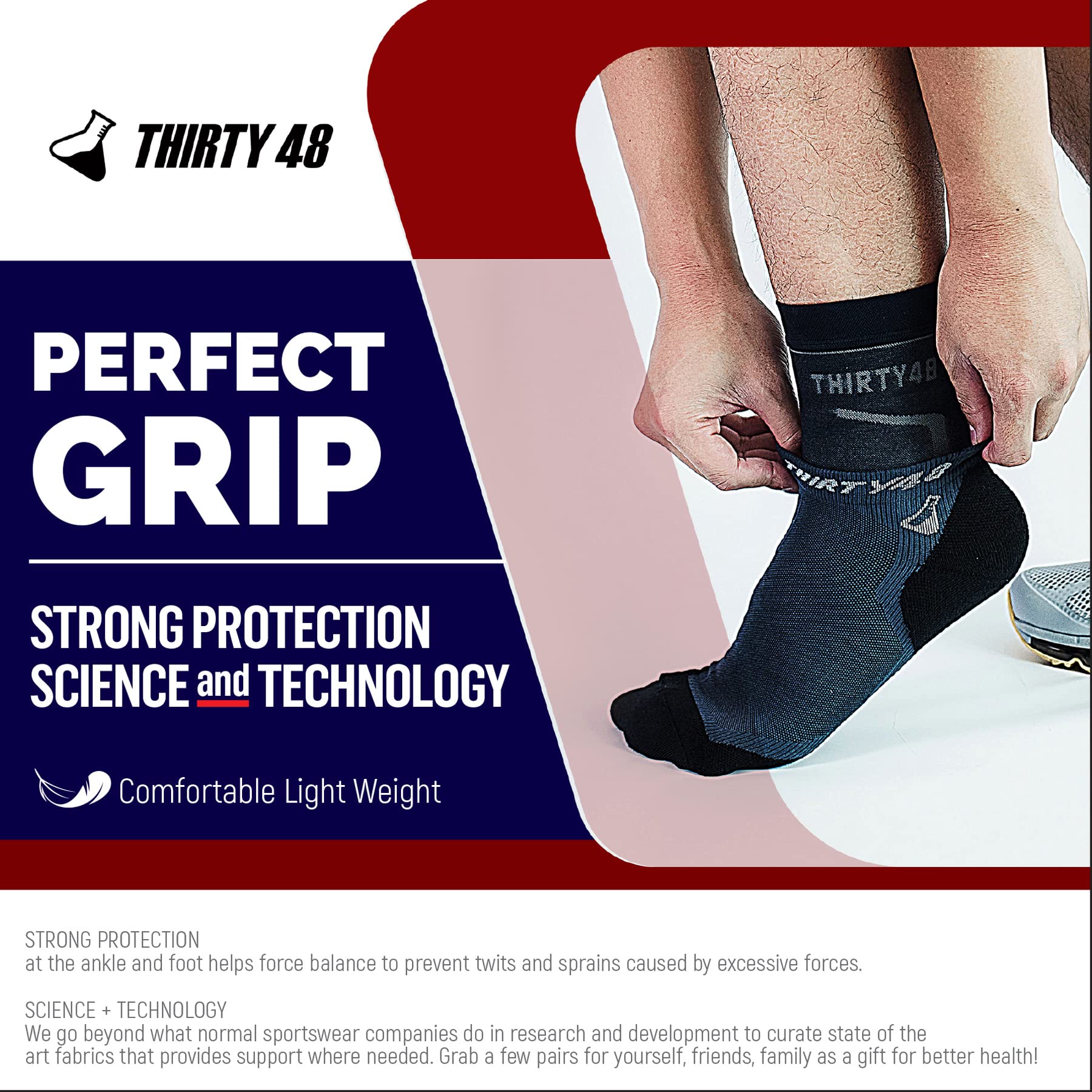 Thirty48 Plantar Fasciitis Socks, 20-30 mmHg Compression, Medium, Pink, Model FC2PKG, Relieves Arch Pain & Foot Swelling