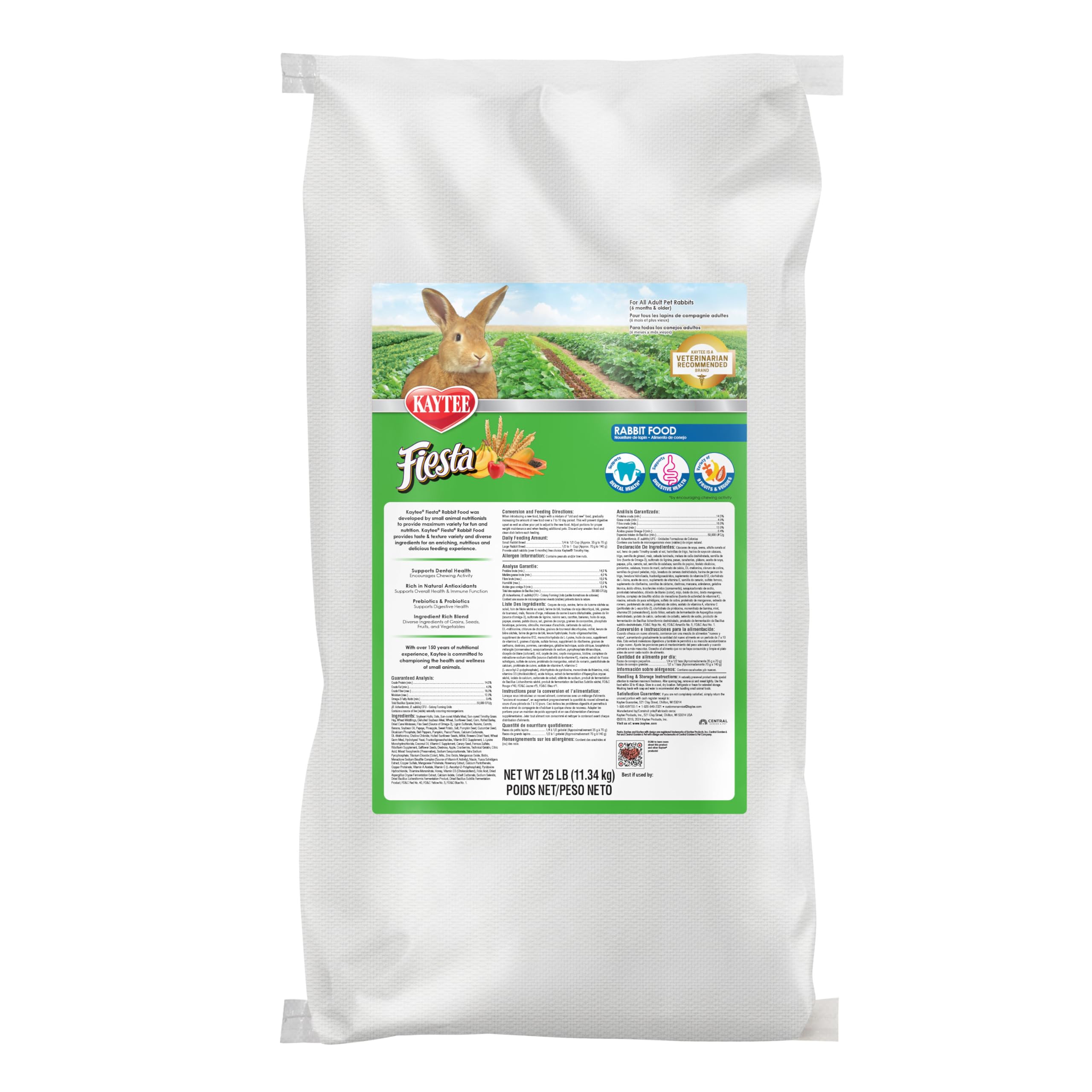 Kaytee Fiesta Rabbit Food Flavor Medley 25 Pounds