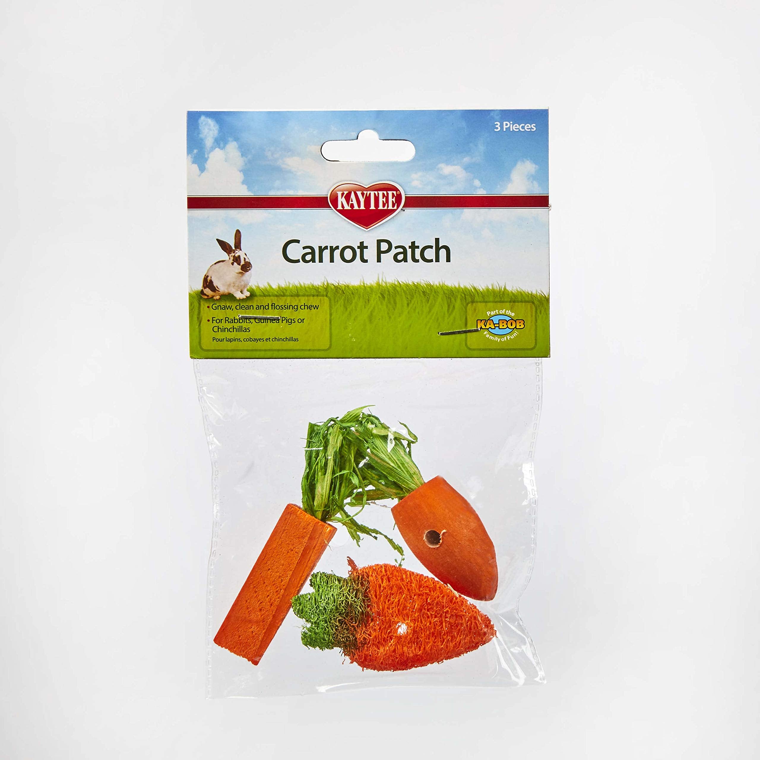 Kaytee Chew Toy Carrot Patch For Rabbits, Guinea Pigs And Chinchillas, 3 Count