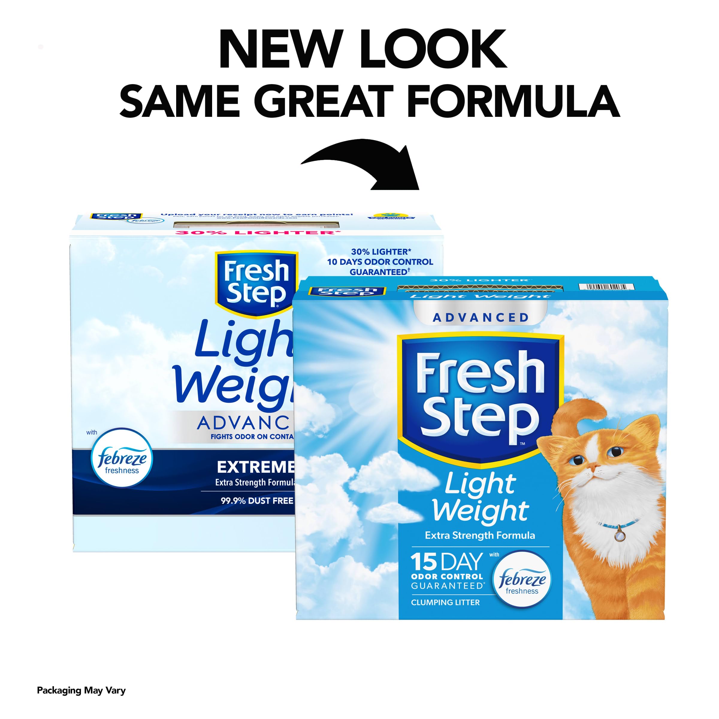 Fresh Step Light Weight Advanced Extreme Cat Litter With Febreze Freshness, Extra Strength Formula Clumping Litter, 25 Lbs. (2 X