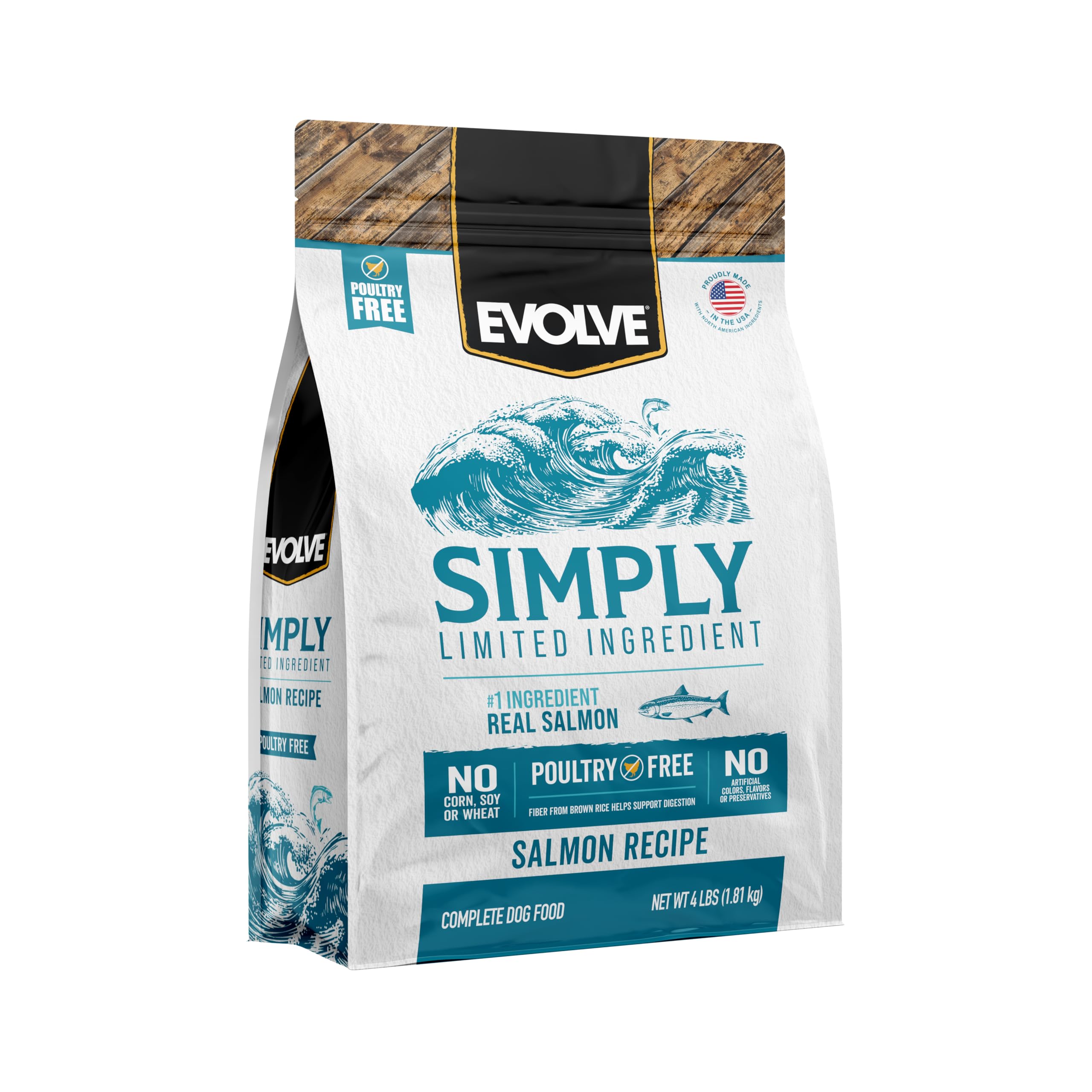 Evolve Simply Limited Ingredient Salmon Dry Dog Food Recipe, 4lb.