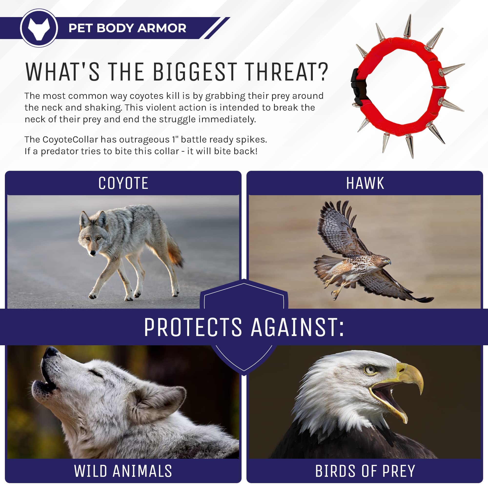 Coyotecollar Spiked Dog Collar - Red Small Spike Collar For Dogs, Adjustable Spiked Collar, Studded Dog Spike Collar, And Coyote