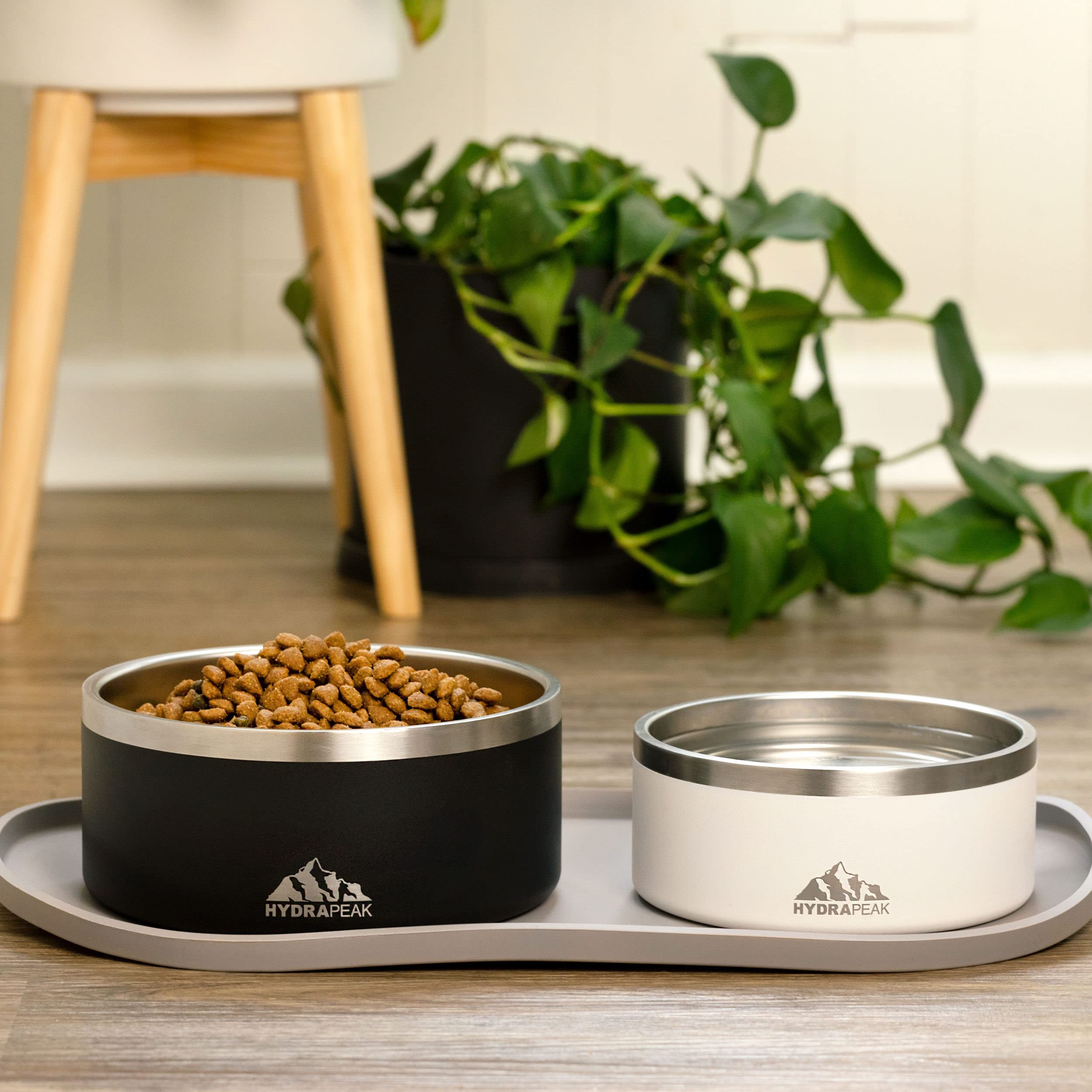 Hydrapeak Dog Bowl; Non Slip Stainless Steel; Water and Food Dish; Large Sized and Small Dogs; 32oz 64oz; Multiple Sizes | 8 Cup