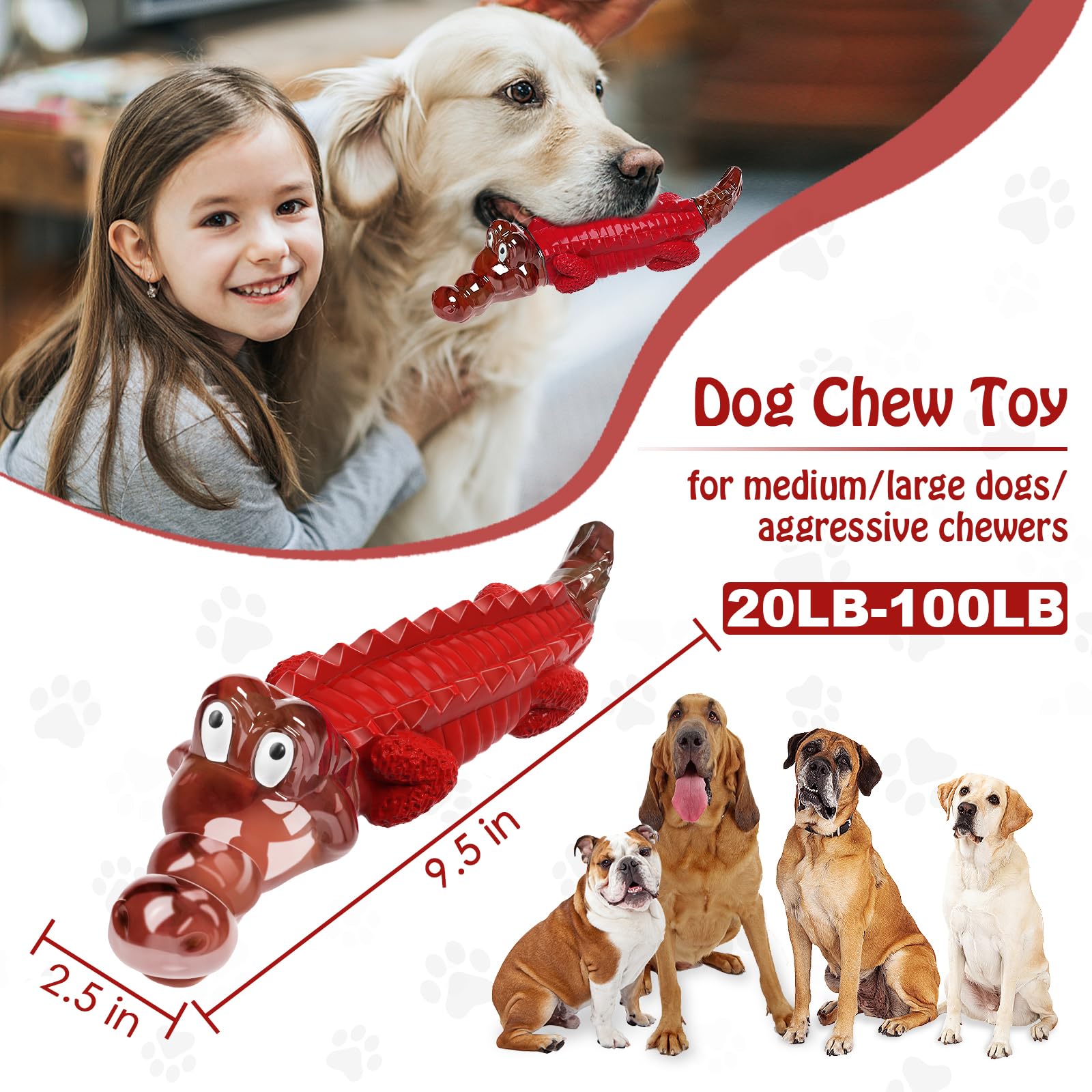 Jeefome Dog Toys For Aggressive Chewers - Indestructible Dog Toy To Keep Them Busy & Reduce Boredom For Small/Medium/Large Breed