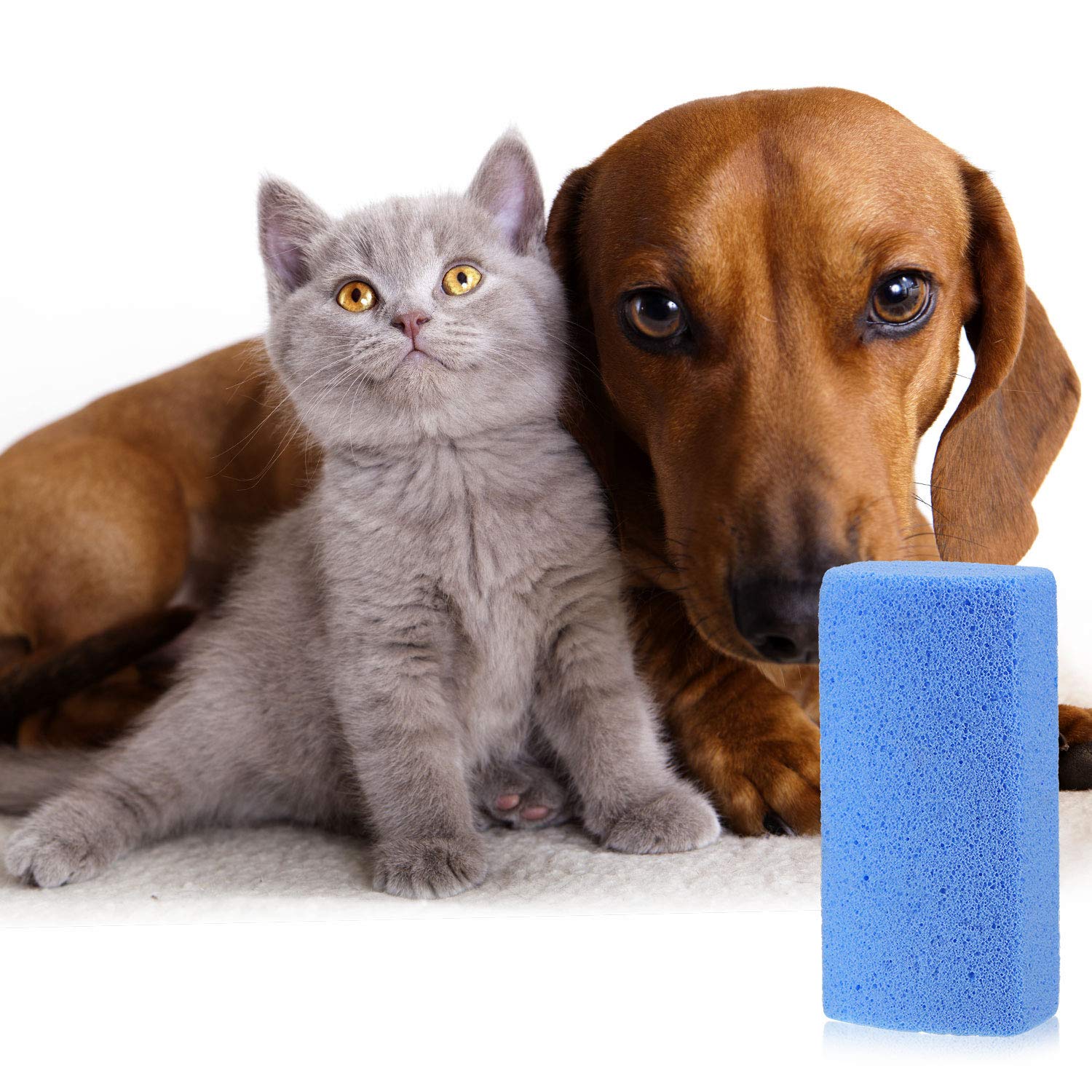 Mudder 6 Pieces Pet Hair Remover For Dog Cat Pet Hair Stone Remover Pumice Pet Hair Rock Removal Tool For Laundry Furniture Reusable Dog Hair Remover Easy To Clean, Blue, 4 Inch