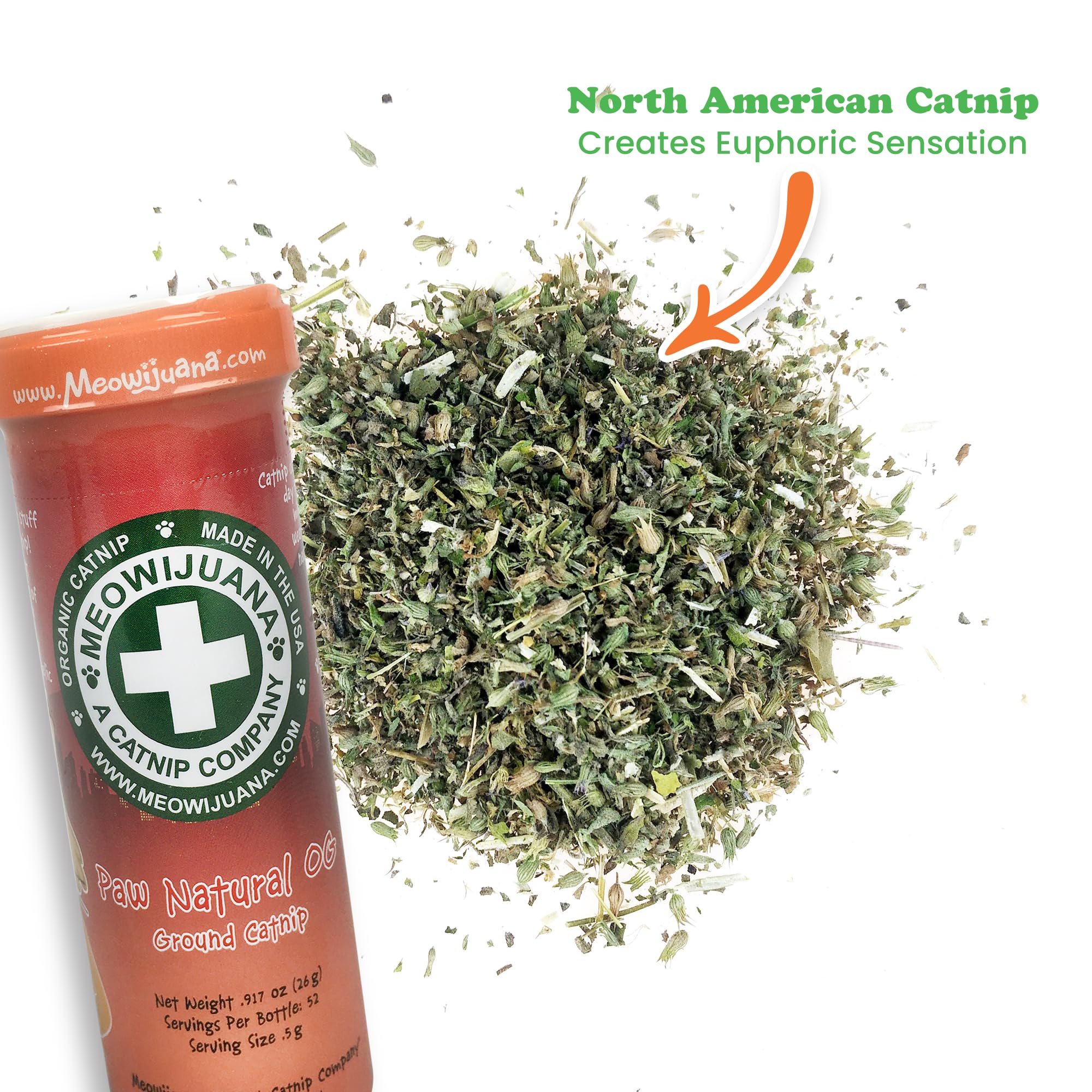 Meowijuana Purrple Passion Cat Nip - Premium Organic Blend of Catnip for Cats & Silvervine, Stimulates Playful Behavior, 26g, Na