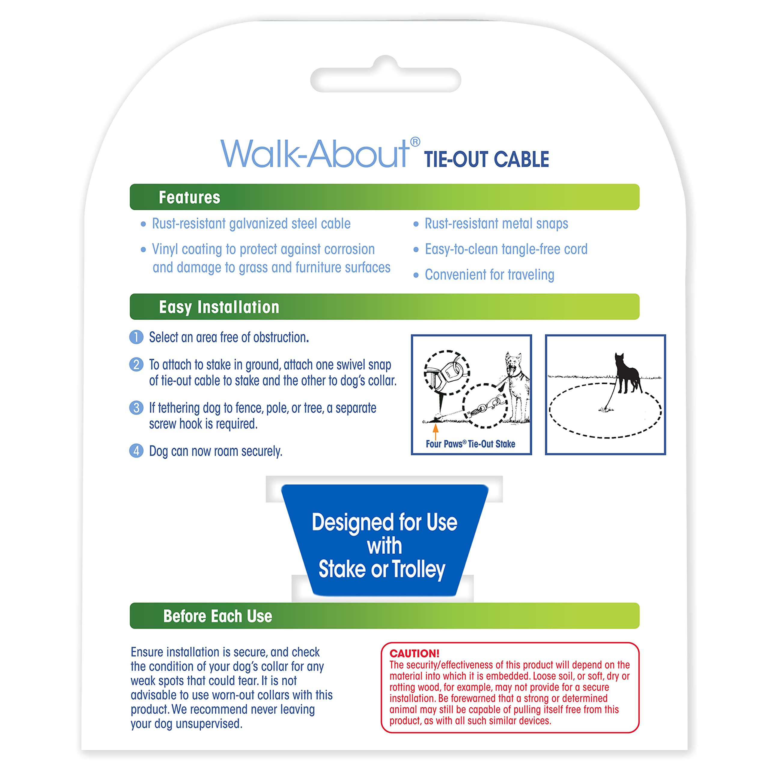 TIE OUT CABLE, (Pack of 1)