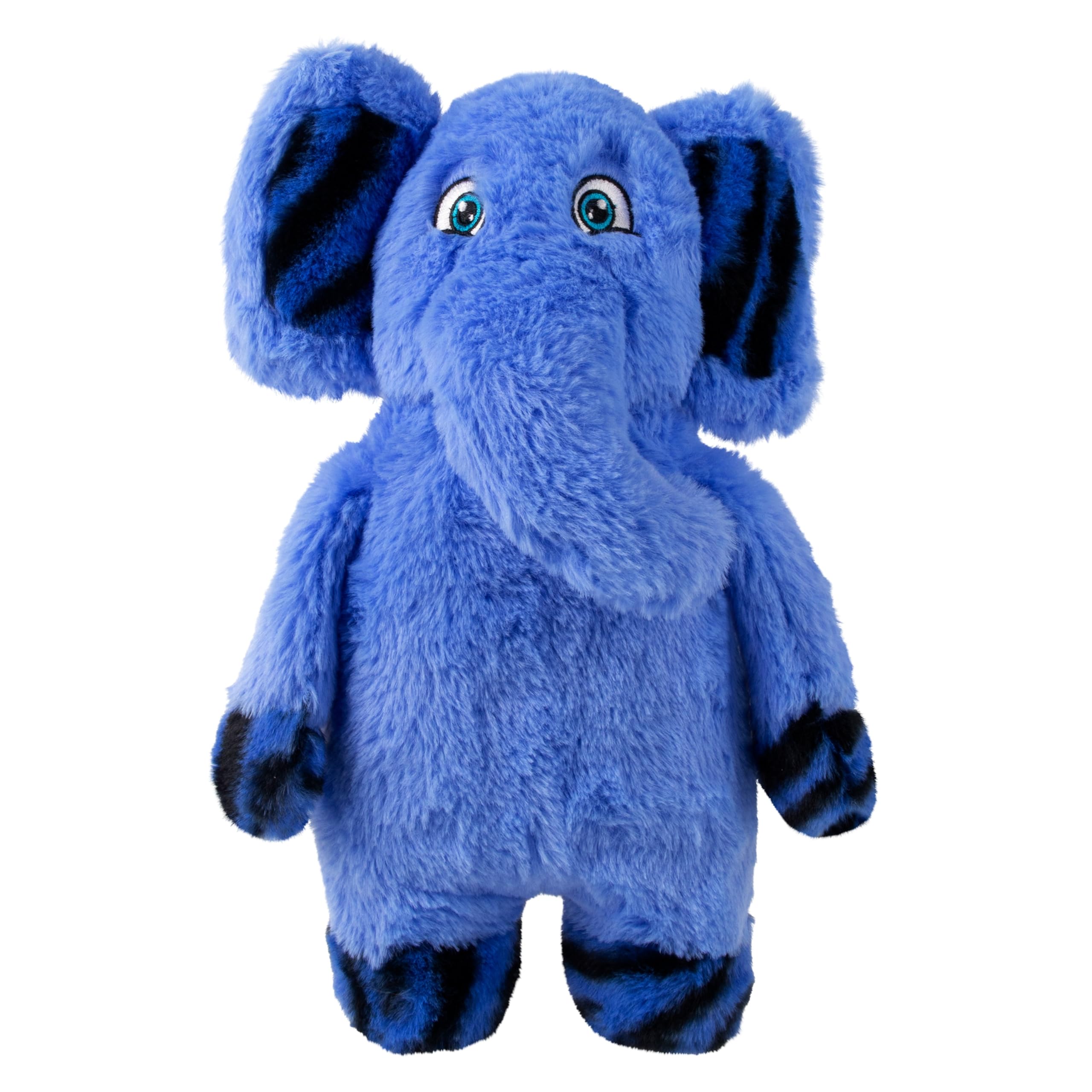 KONG Jungle Jamz Plush Dog Toys - Squeaky, Crinkly, and Rattling Durable Toys for Dogs - Safari Animal Collection (Elephant)