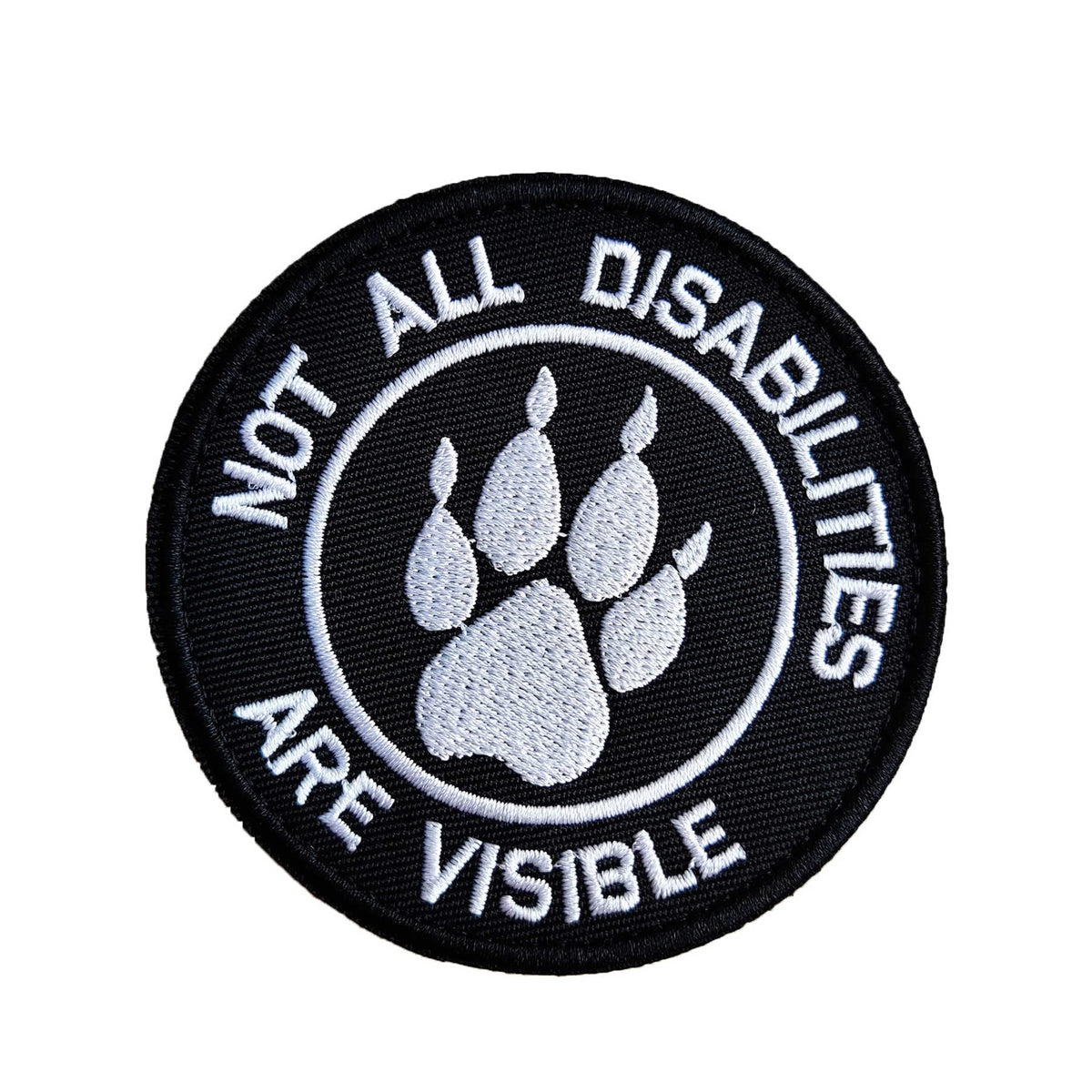 Service Dog Patch, Not All Disabilities Are Visible Embroidered Dog Paw Patch For Vests/Harnesses, Emblem Fastener Tactical Hook & Loop Patch (Paw Abilities)