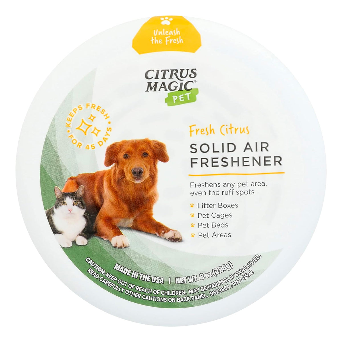 Citrus Magic Pet Odor Eliminator Solid Air Freshener, Fresh Citrus, 8-Ounce, Pack Of 1