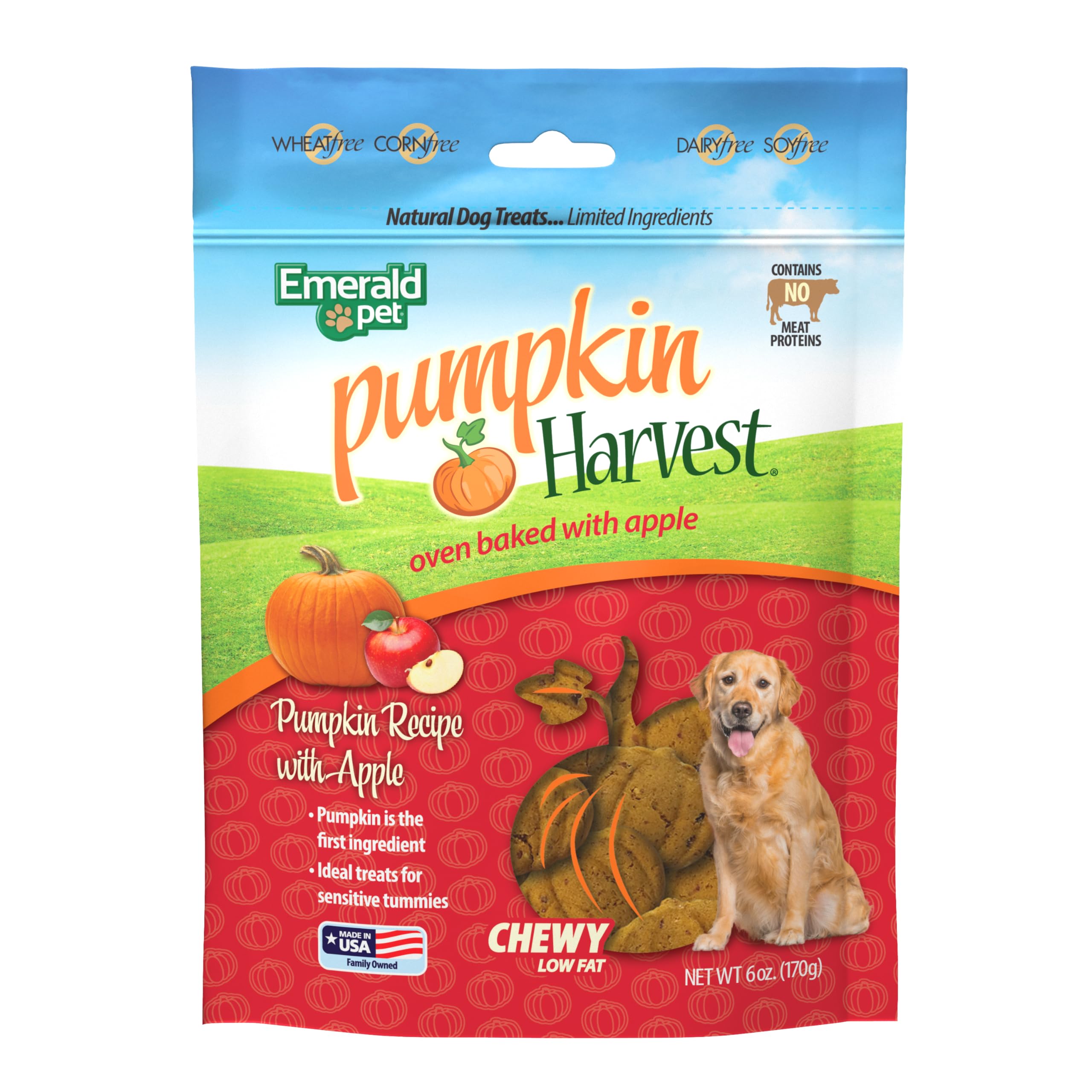 Emerald Pet Pumpkin Harvest Oven Baked Dog Treats with Apple