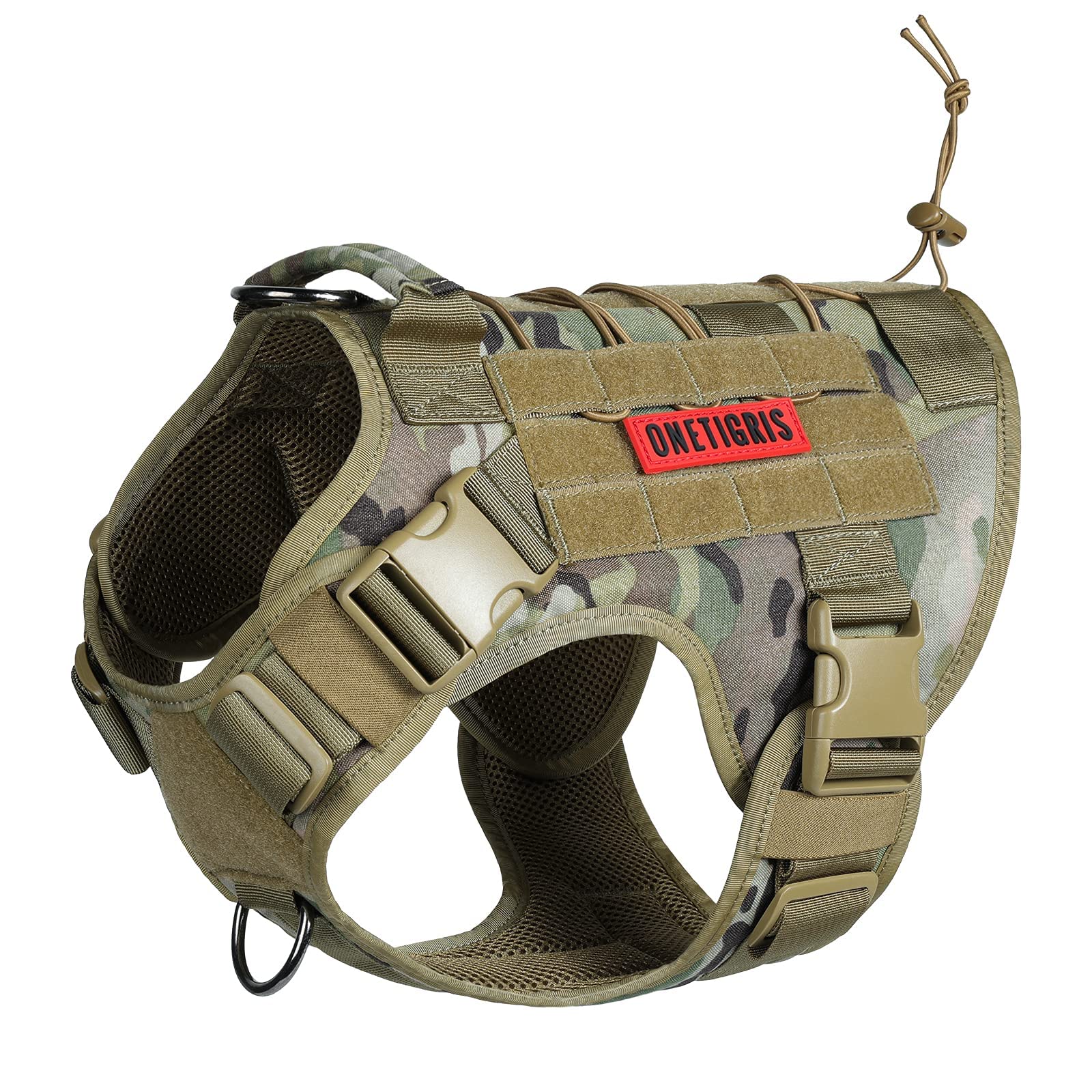 Tactical Dog Harness Vest with Handle, Military Dog Harness for Large Medium Dogs,No-Pull Service Dog Vest with Hook & Loop Pane
