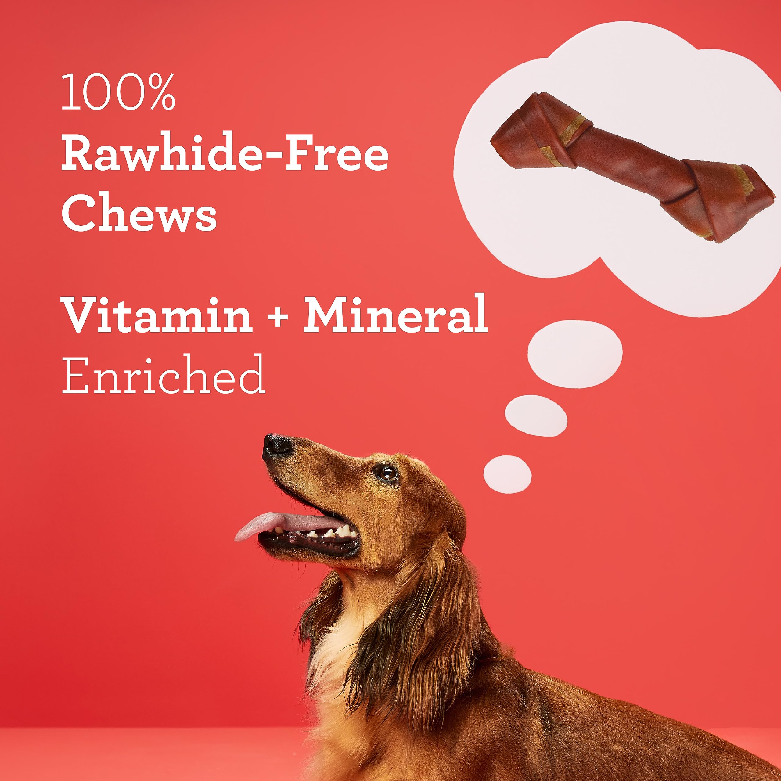 DreamBone Chews, Medium Rawhide Free Dog Bones Made With Real Beef, Chicken and Vegetables, 4 Count