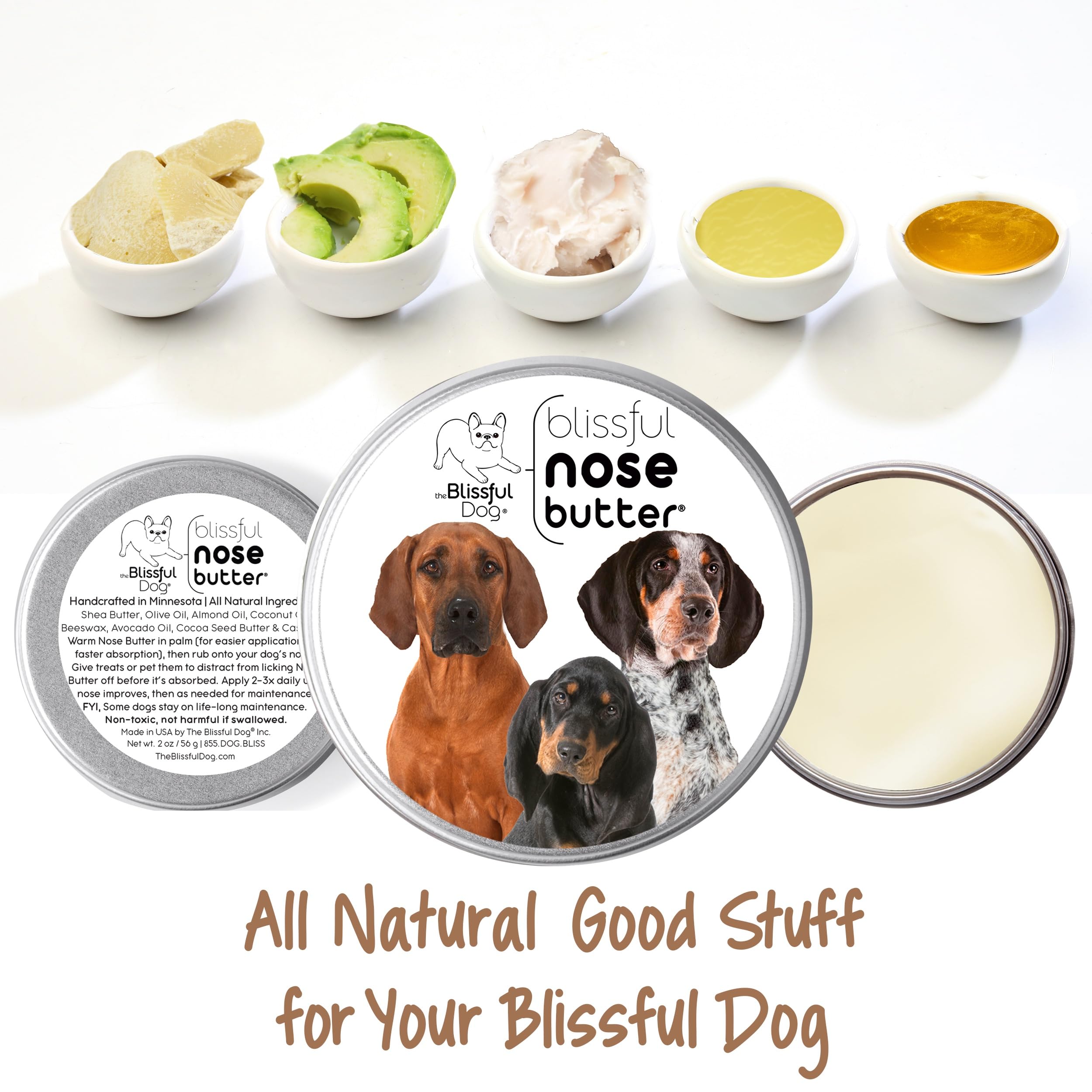 The Blissful Dog Coonhound Unscented Nose Butter, 8-Ounce