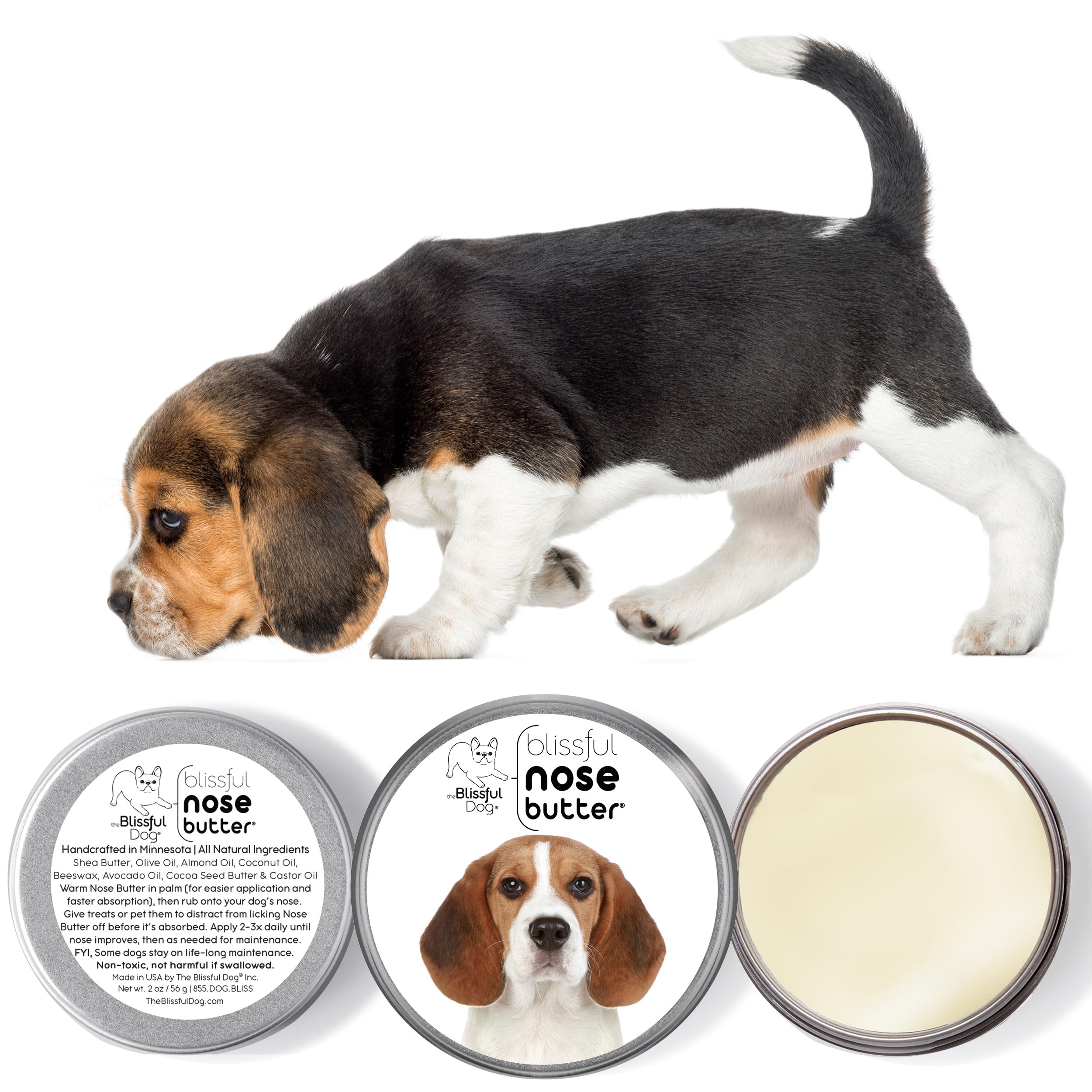 The Blissful Dog Beagle Unscented Nose Butter - Dog Nose Butter, 4 Ounce