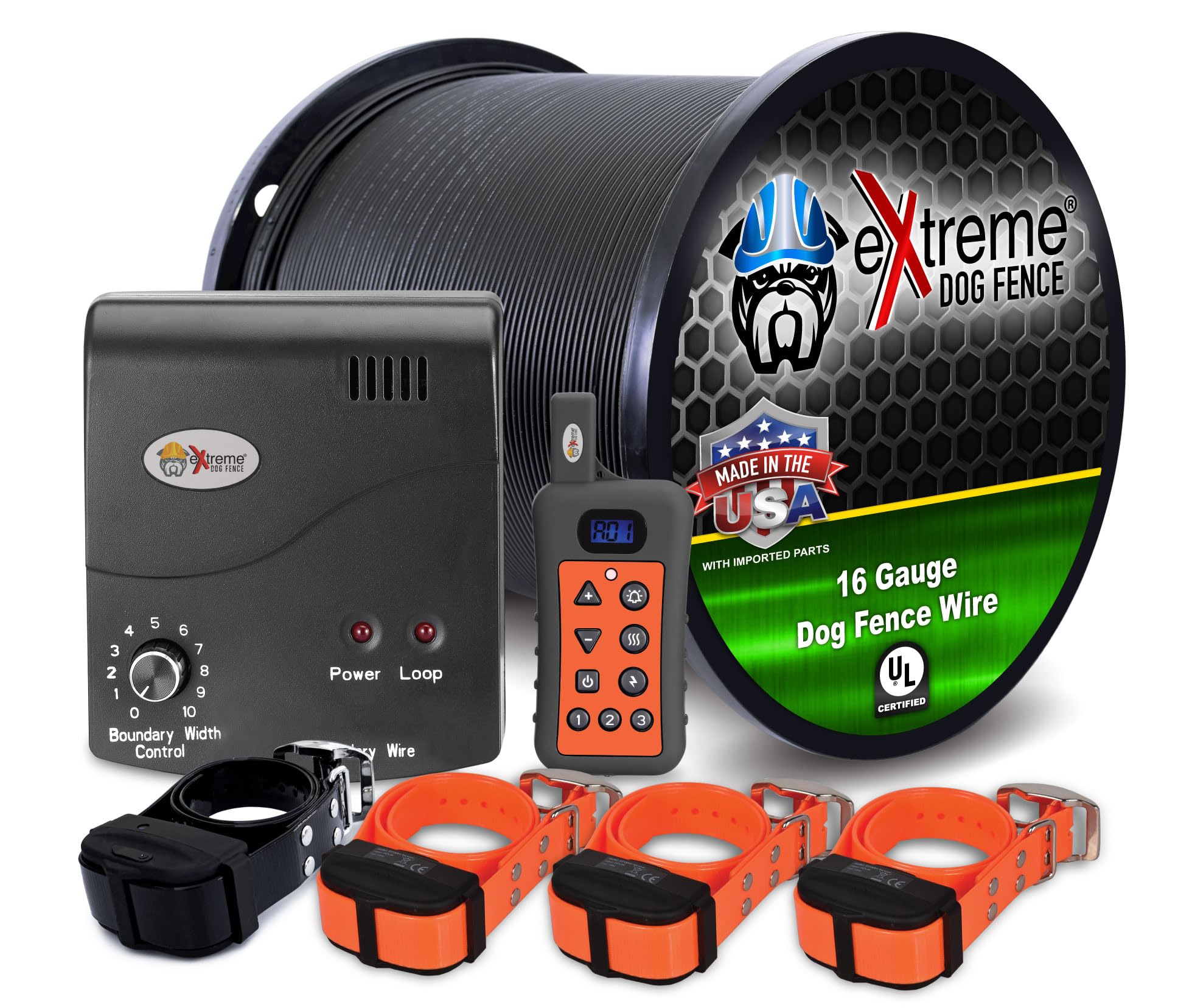 Electric Dog Fence + Remote Trainer - 4 Dog / 500' Of 16 Gauge Underground Dog Fence Wire (Up To 1/3 Acre) - Dual Solution To Co