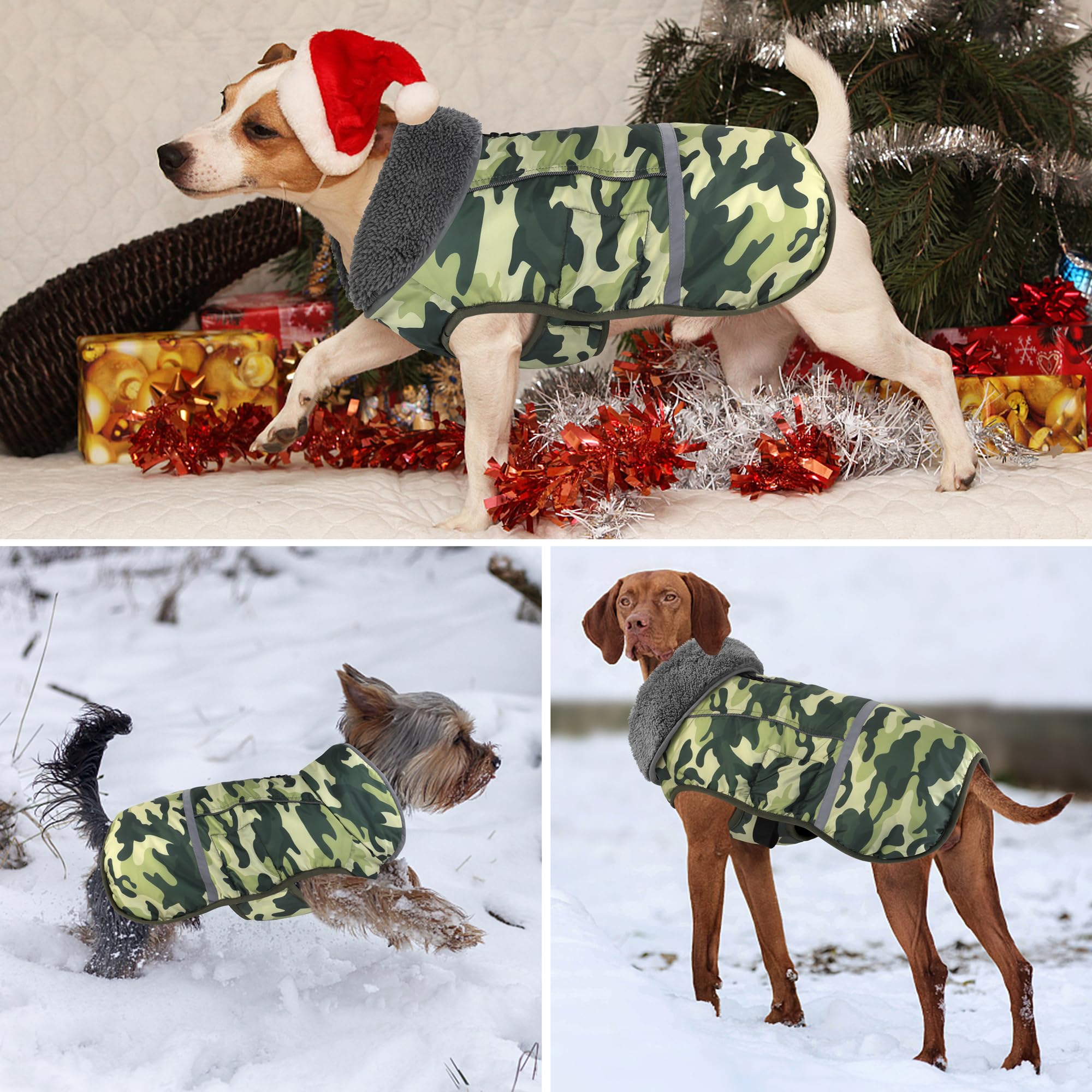 Dogcheer Warm Dog Coat - Waterproof, Reflective, Adjustable Winter Jacket With Buckle - Christmas Snow Jacket - Cozy Cold Weathe
