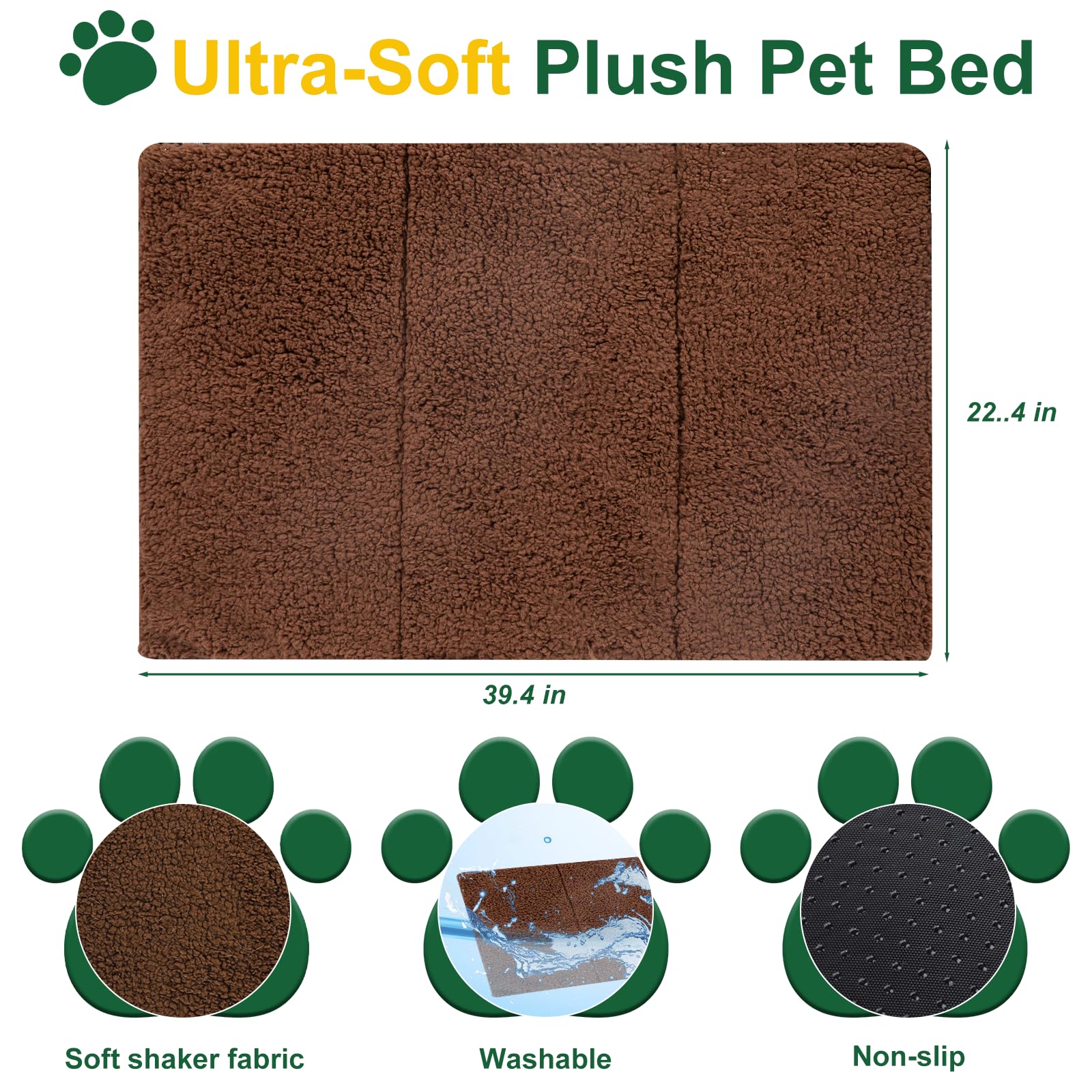 41 Dog Crate Furniture, Wooden Dog Crates for Large Medium Dogs, Heavy Duty Dog Kennel Indoor with Lockable Wheels, Furniture