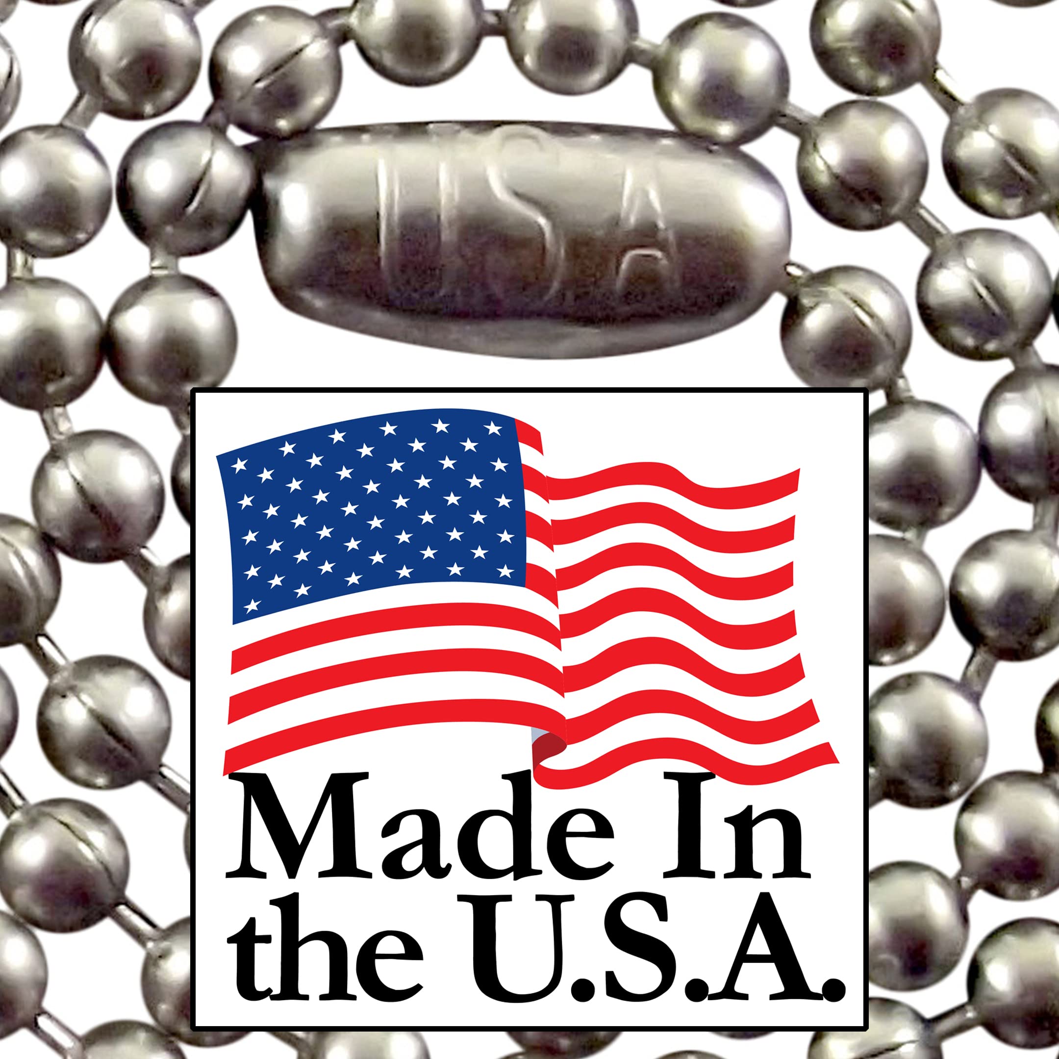 2 Customized Stainless-Steel Military Dog Tags With Black Silencers