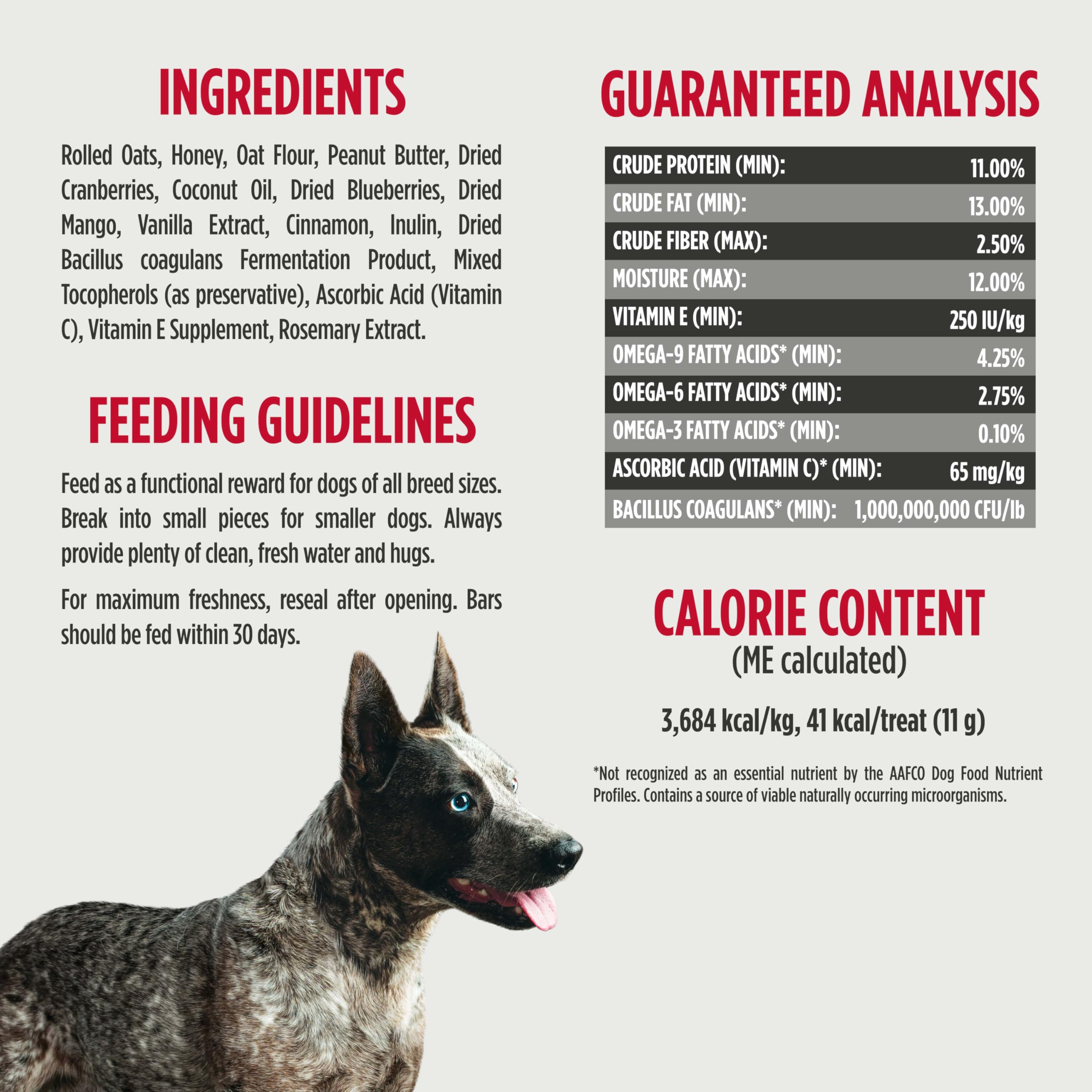 Nulo Functional Granola Bars for Dogs, Healthy Oven-Baked Treats, 10 Ounce, Immunity Boosting, No Added Salt or Sugar