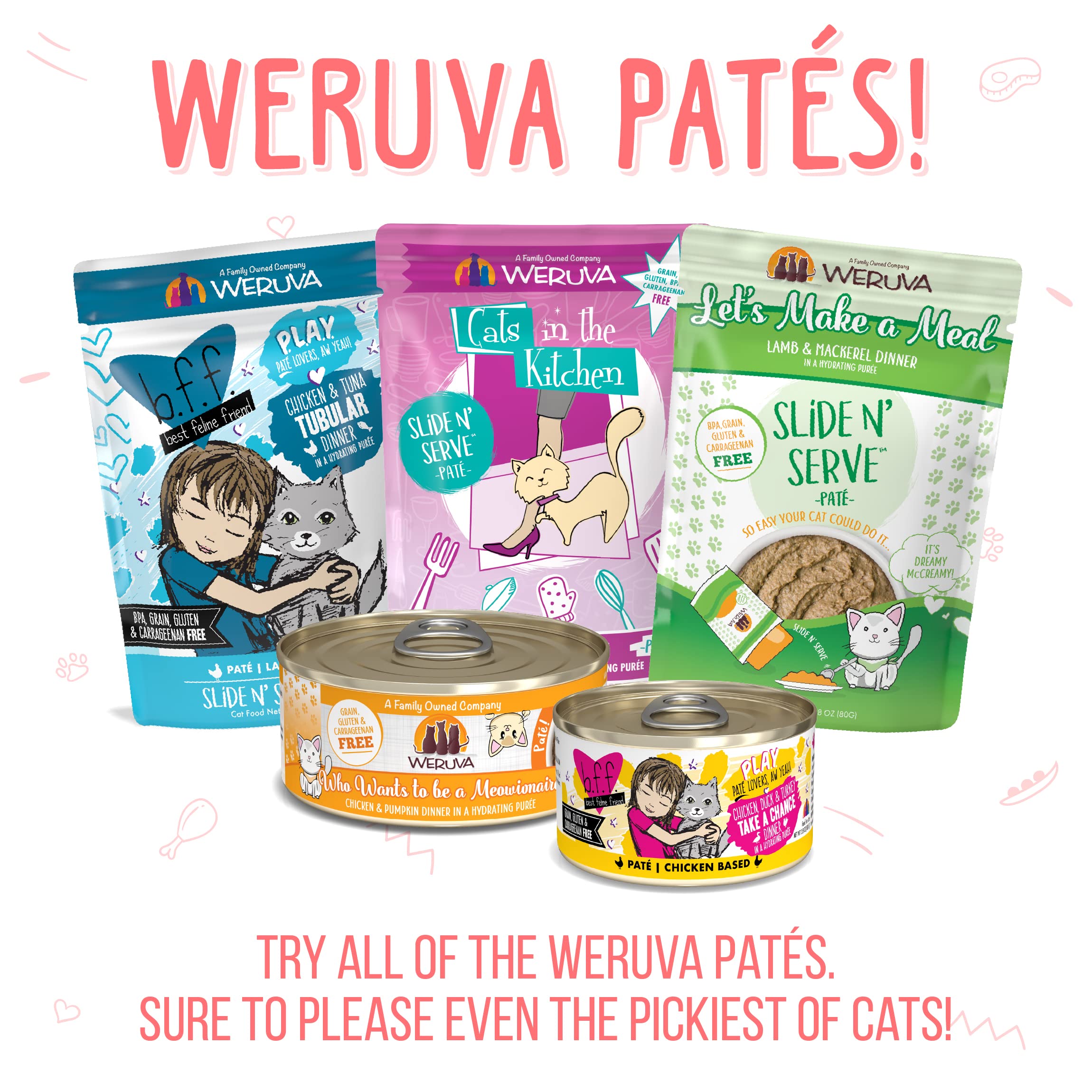 Weruva Wet Cat Food, Jolly Good Fares with Chicken and Salmon Pate, 5.5oz Can, Pack of 8