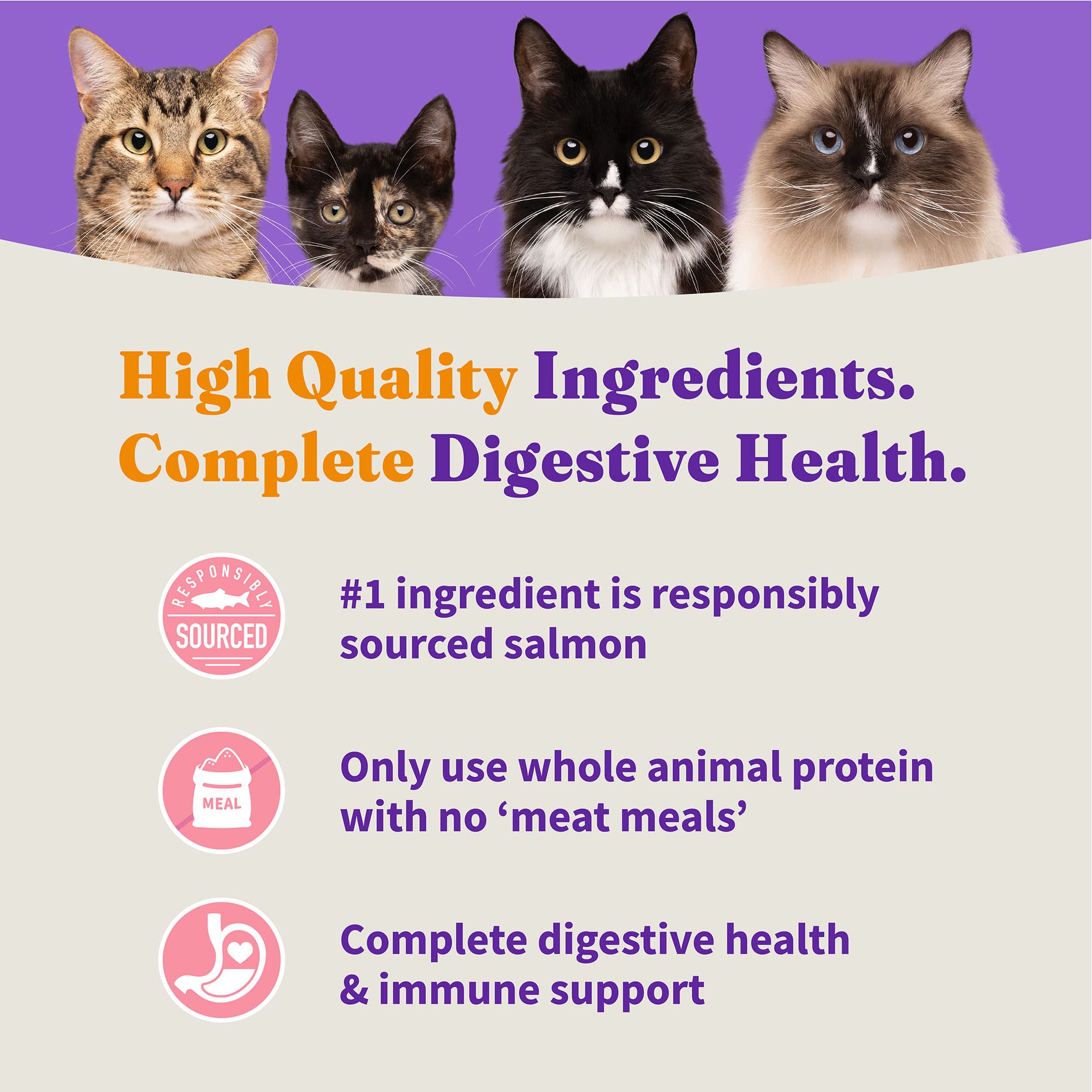 Halo Holistic Indoor Cat Food Dry, Grain Free Wild-caught Salmon & Whitefish Recipe for healthy weight support, Complete Digesti
