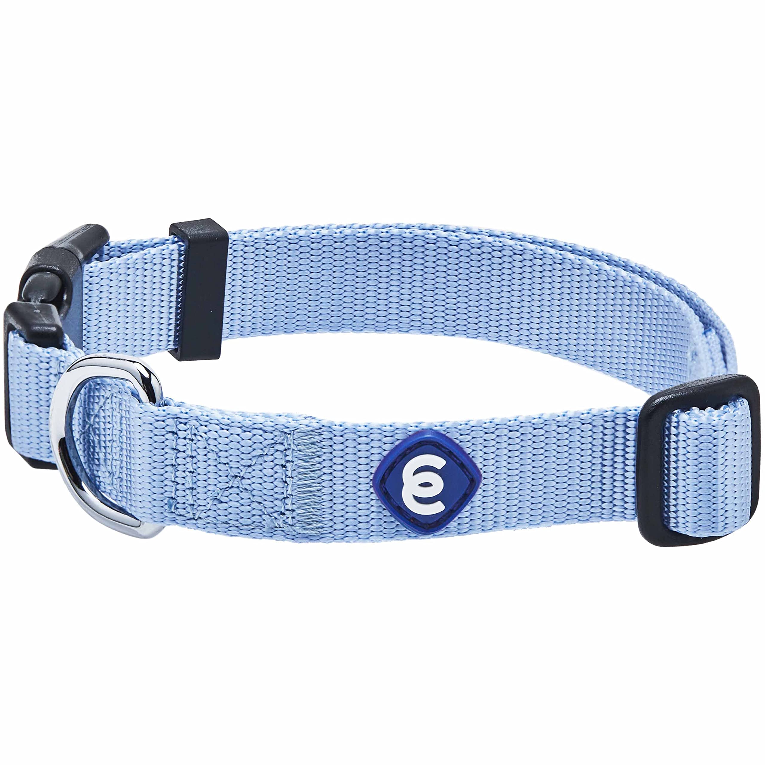 Blueberry Pet Essentials Matching Large Dog Collar | Adjustable Classic Solid Color Nylon Dog Collars For Large Dogs | Chambray 