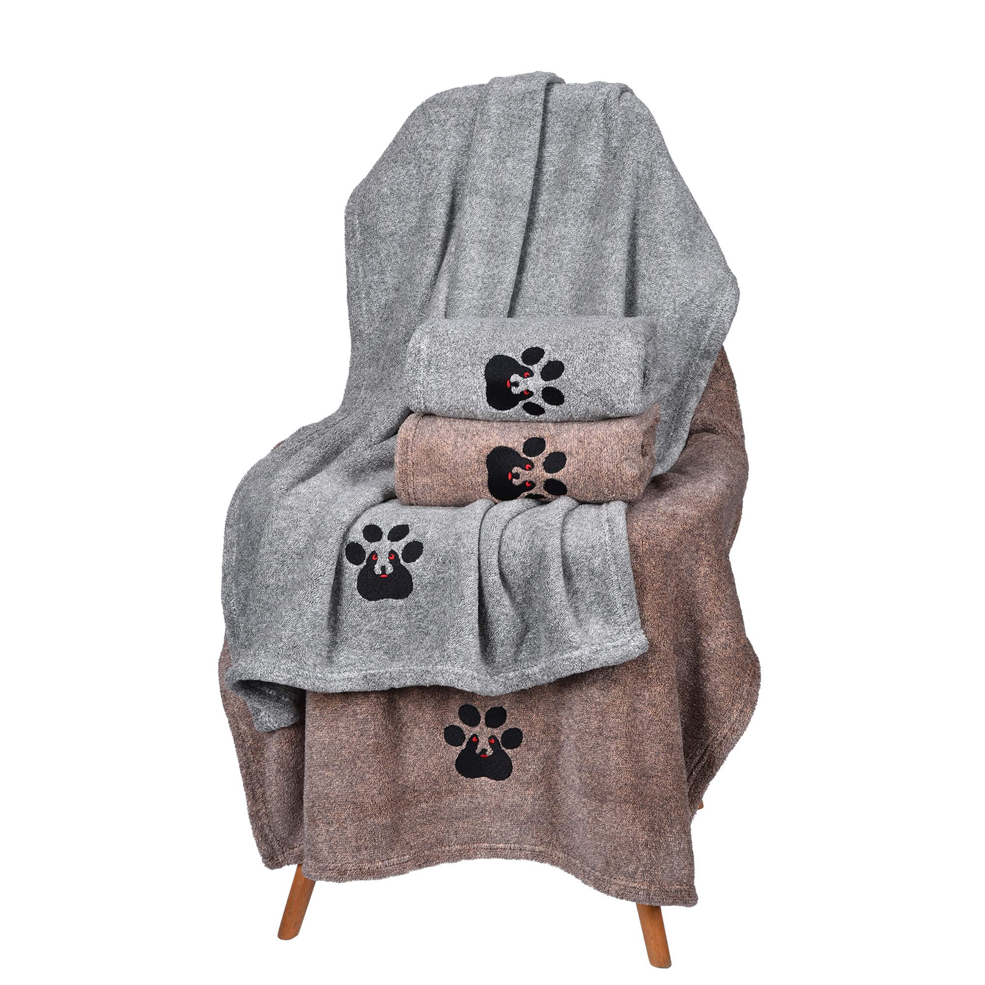 Dogvingpk Dog Towels for Drying Dogs - Pack of 4 - Super Absorbent Soft Microfiber Pet Bath Grooming Towel for Dogs Cats and Oth