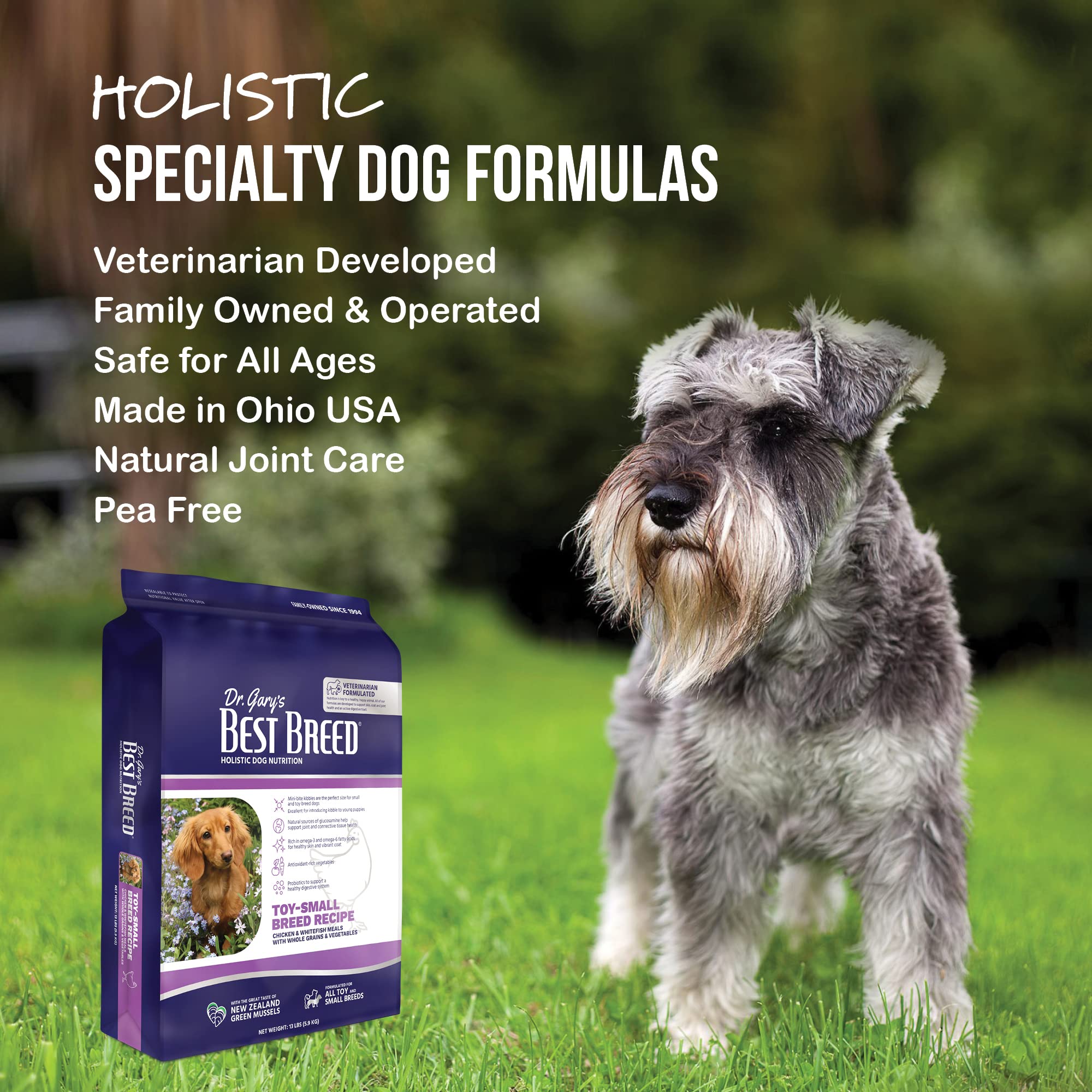 Dr. Garys Best Breed Small Breed Recipe Made in USA [Natural Dry Dog Food for All Breeds and Sizes] - 13lbs