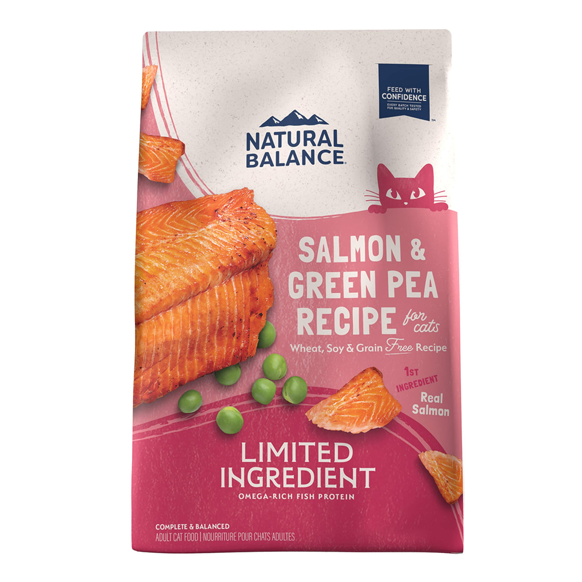 Natural Balance Limited Ingredient Adult Grain-Free Dry Cat Food, Salmon & Green Pea Recipe, 4 Pound (Pack Of 1)